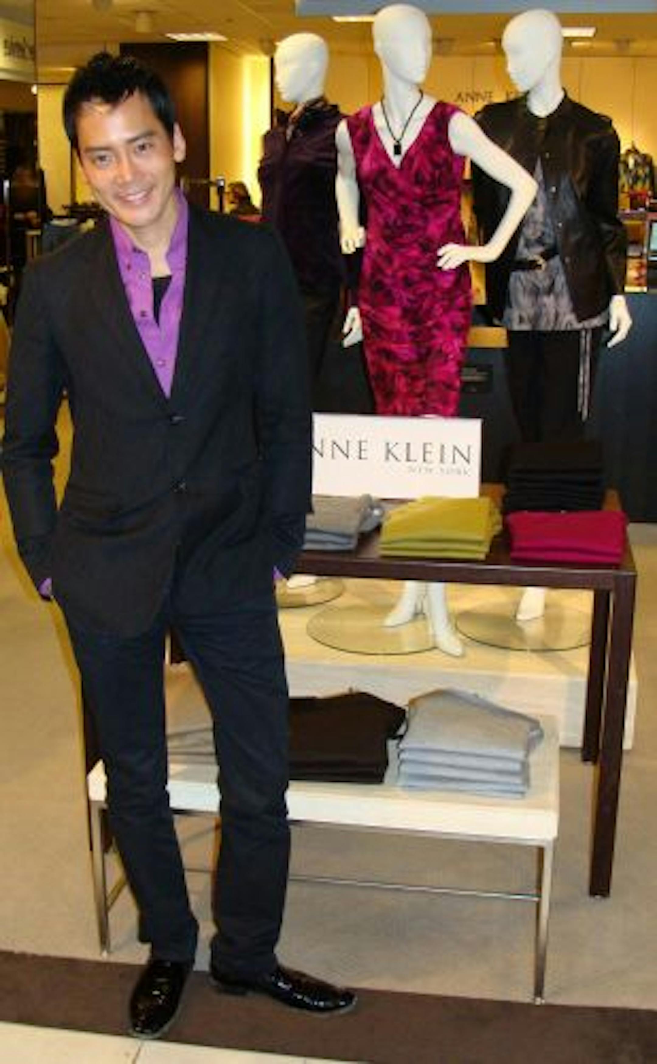 Ted Kim, Anne Klein's designer, above, says his fall collection is "a bit of 1920s with features, jewel tones and fringe."
