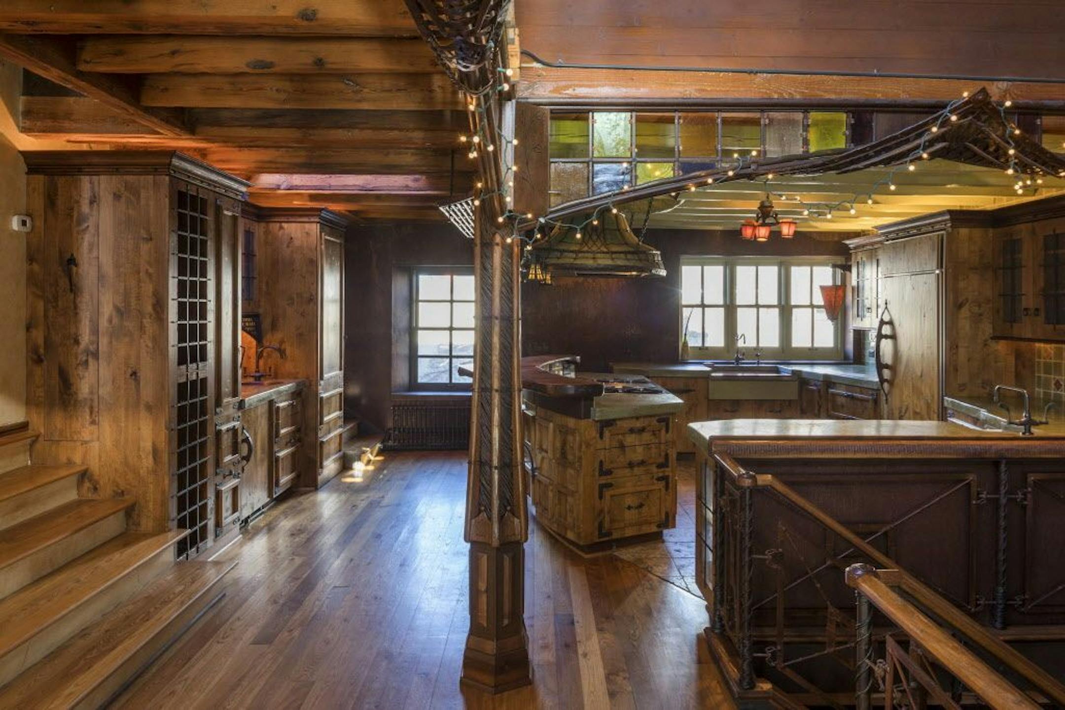 Looking into the kitchen, right, in the open floor plan.