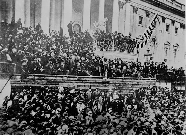 A scene in front of the Capitol during Lincoln's second inauguration, 1865, just six weeks before his assassination. (AP Photo) ORG XMIT: APHS