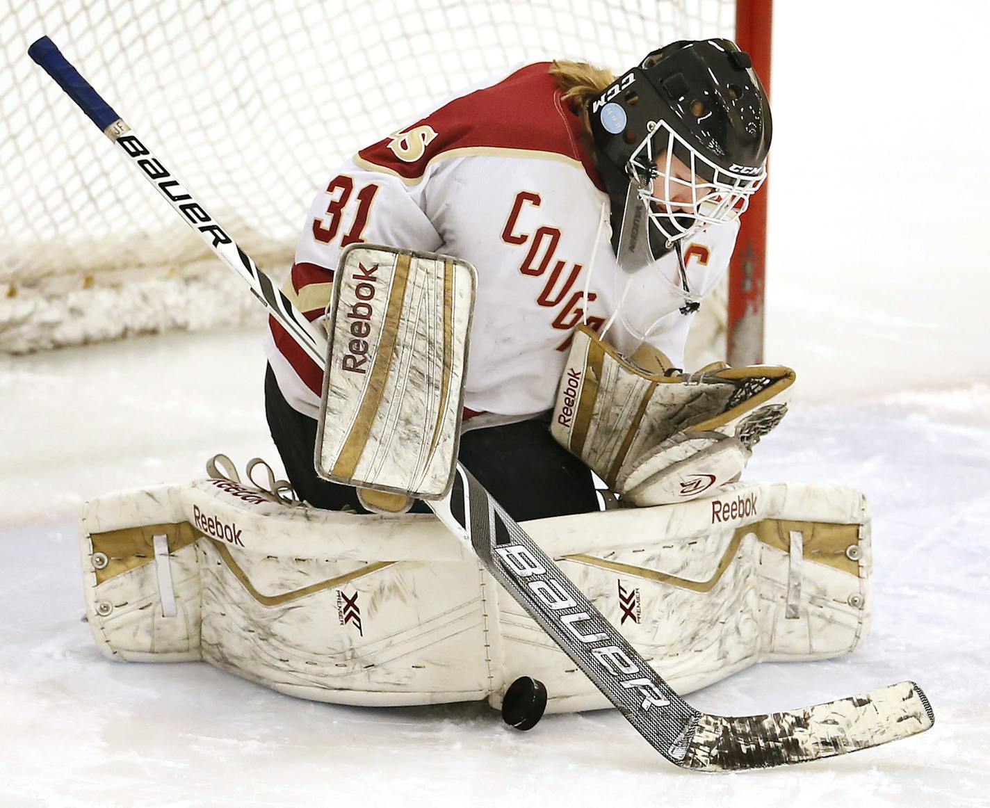 Lakeville South goalie Chloe Crosby (31). ] CARLOS GONZALEZ &#xef; cgonzalez@startribune.com - January 26, 2016, Lakeville, MN, Lakeville South's girl's high school / prep hockey team will be hosting Shakopee at Hasse Arena in Lakeville