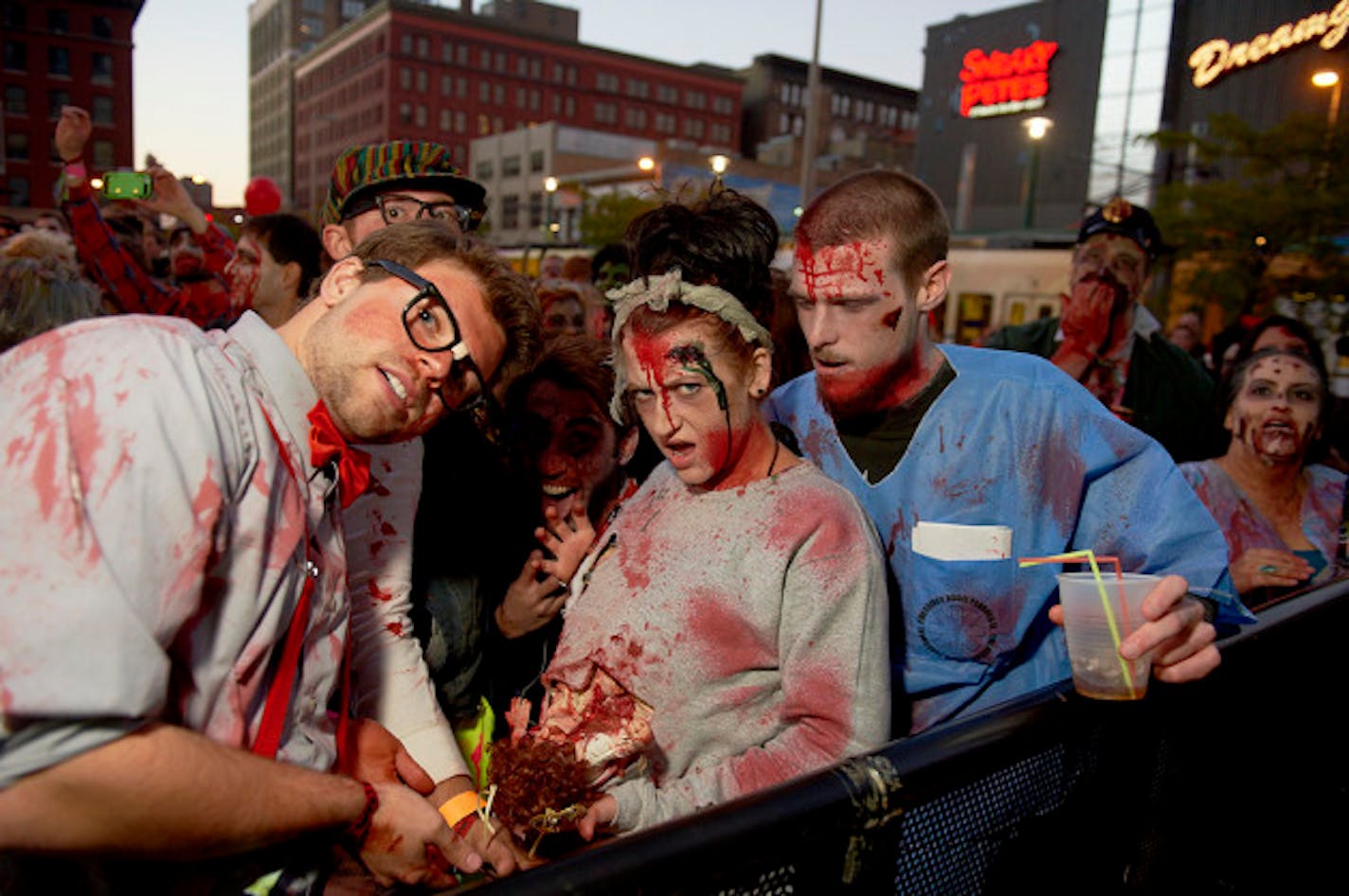 Attendees still found new tricks to pull out at last year's Zombie Pub Crawl. / Tony Nelson for Star Tribune