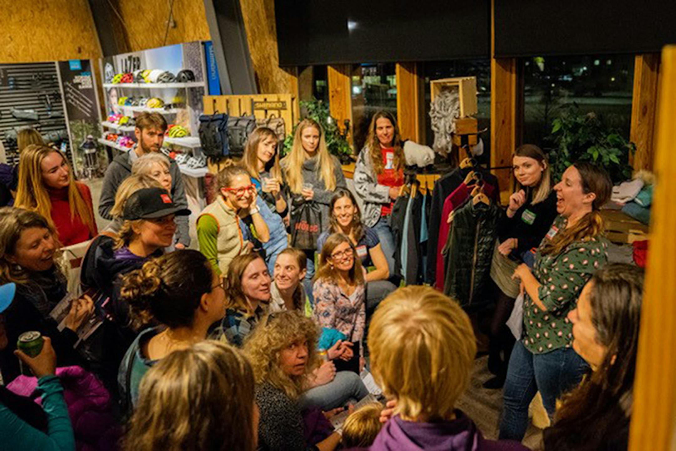 A gathering at the Women's Off Road Cycling Congress on Jan. 17 in Boulder, Colo.