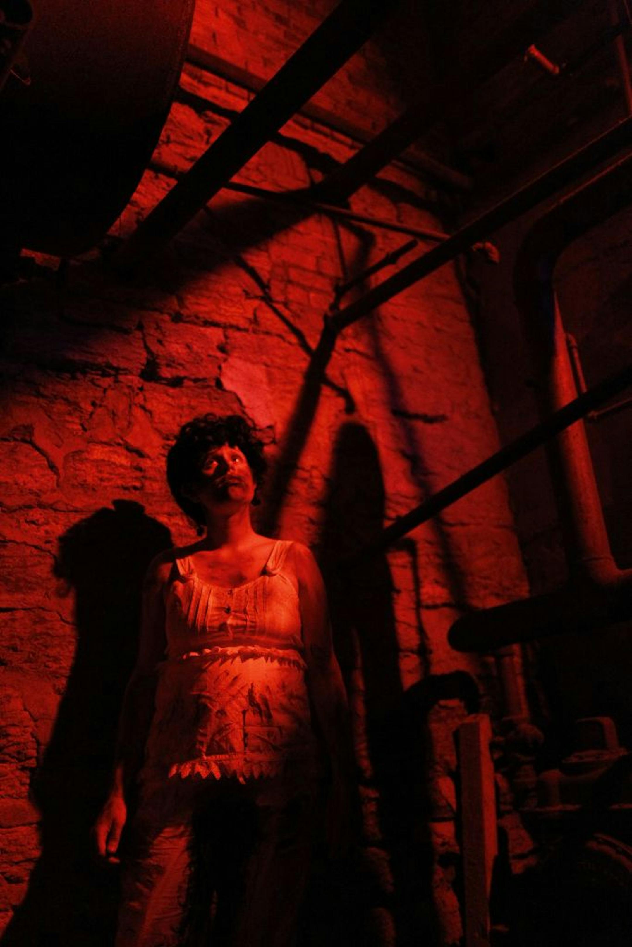 One of the characters whom guests may encounter at the Soap Factory's Haunted Basement.
