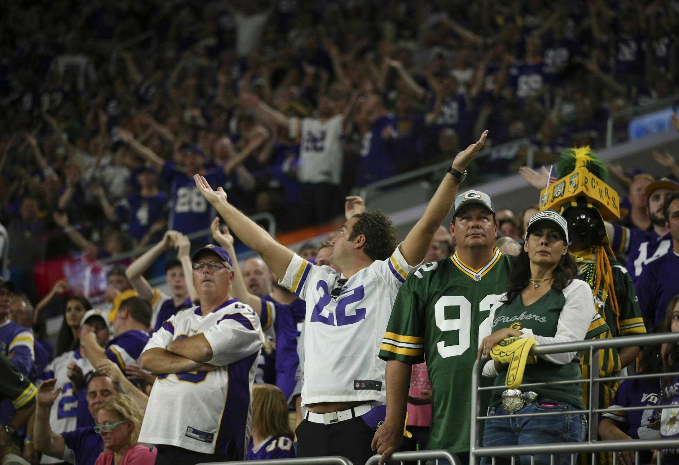 Vikings fans got another chance to try out the new "Skol" cheer in the fourth quarter, to the chagrin of the minority Packers fans.