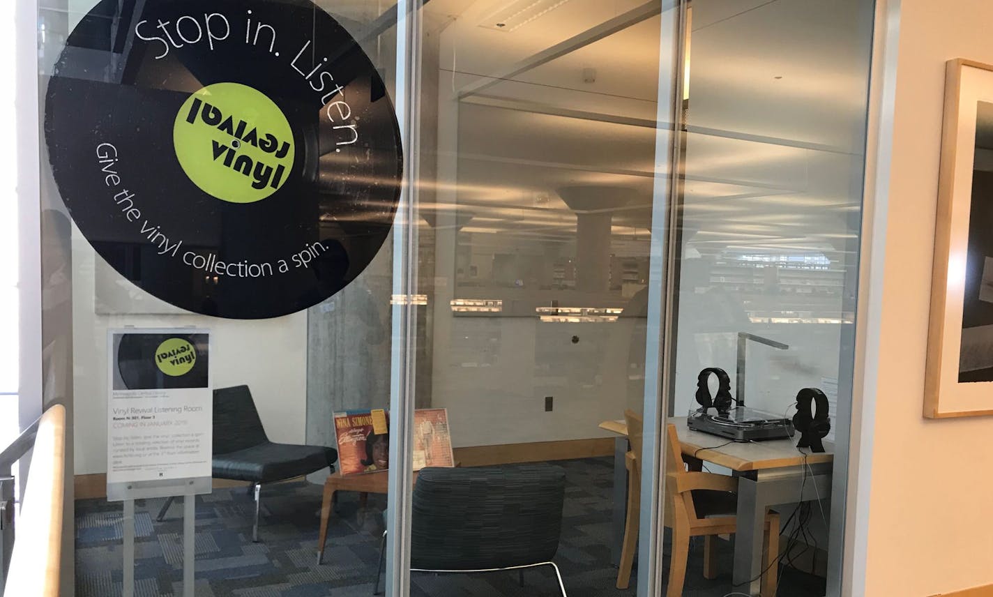 The new vinyl listening room on the third floor of the Minneapolis Central Library, on Saturday, Jan. 19, 2019.