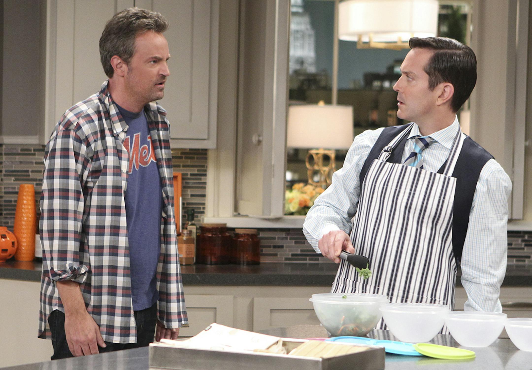 Sonja Flemming/CBS Matthew Perry stars as Oscar Madison and Thomas Lennon as Felix Unger in "The Odd Couple."