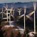 FILE - In this March 19, 2019 file photo, the blades of wind turbines catch the breeze at the Saddleback Ridge wind farm in Carthage, Maine. Scientist