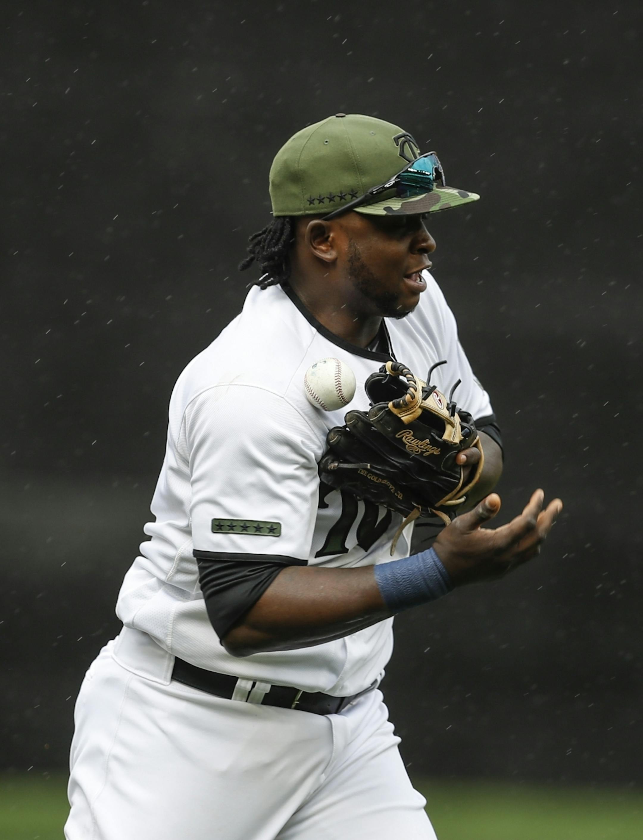 Minnesota's Miguel Sano fumbled for an infield hit in the ninth inning at Target Field in Minneapolis, Minn. on Monday, May 29, 2017. Bases were loaded on as a result of the play.