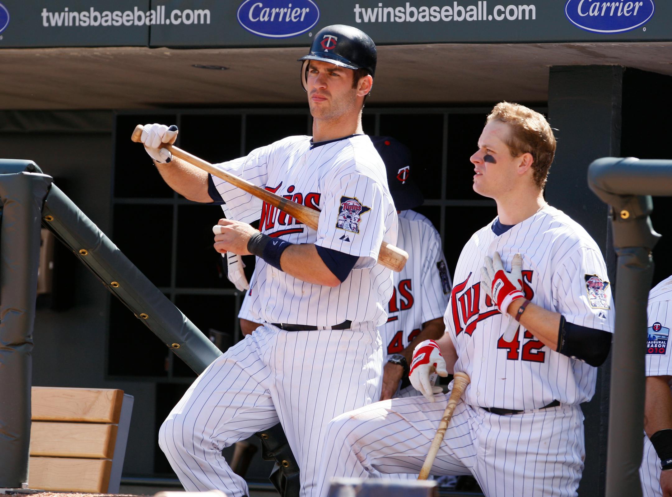 Joe Mauer, Justin Morneau at spring training
