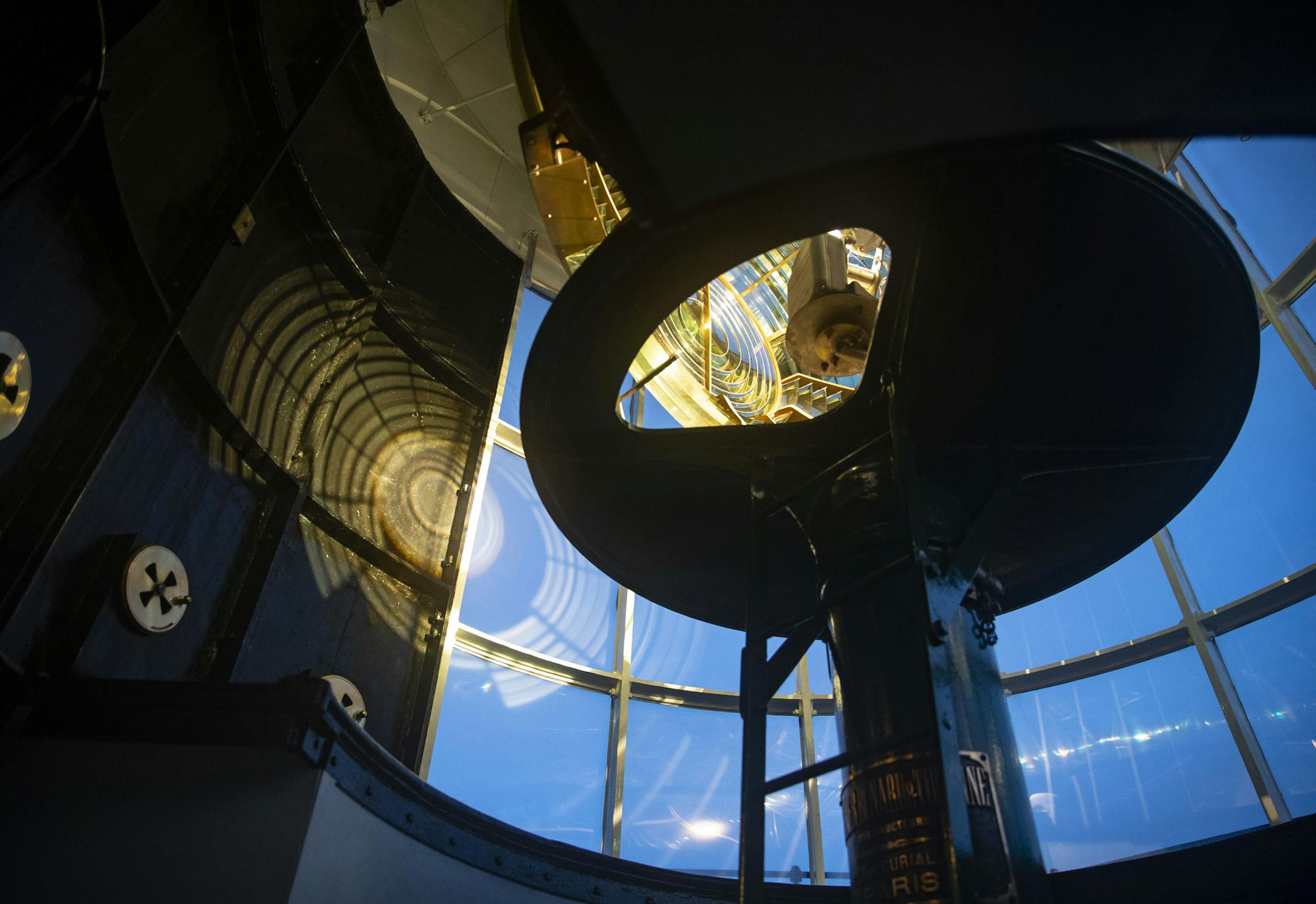 The Split Rock Lighthouse still uses it's original prism and shined brightly as it rotated at a steady pace Sunday night.]
ALEX KORMANN &#x2022; alex.kormann@startribune.com The decommissioned Split Rock Lighthouse in Twin Harbors, MN is lit once a year to honor the 29 men who died in the wreck of the Edmund Fitzgerald. On November 10, 2019 the 44th anniversary of the shipwreck was honored.