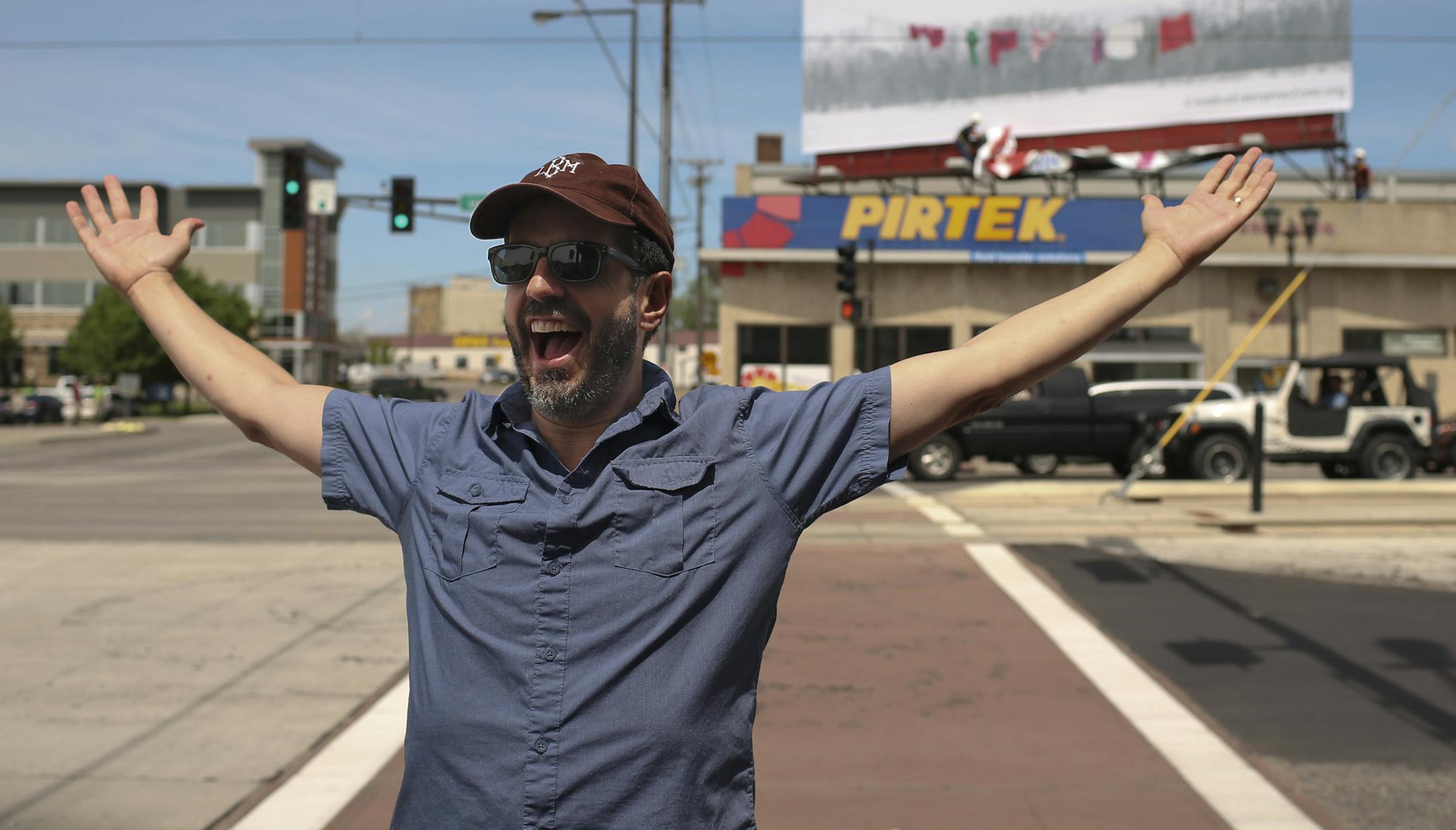 To celebrate the St. Paul's Creative Enterprise Zone, in the University and Raymond Aves. area, photographer Alec Soth, who has a studio in the neighborhood, had one of his images reproduced on a billboard above the intersection of University Ave. and Vandalia St.
