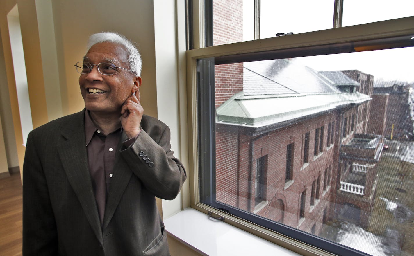 Developer Swami Palanisami, who helped to transform the building in the Stevens Square neighborhood, recently looked at one of the renovated apartments.