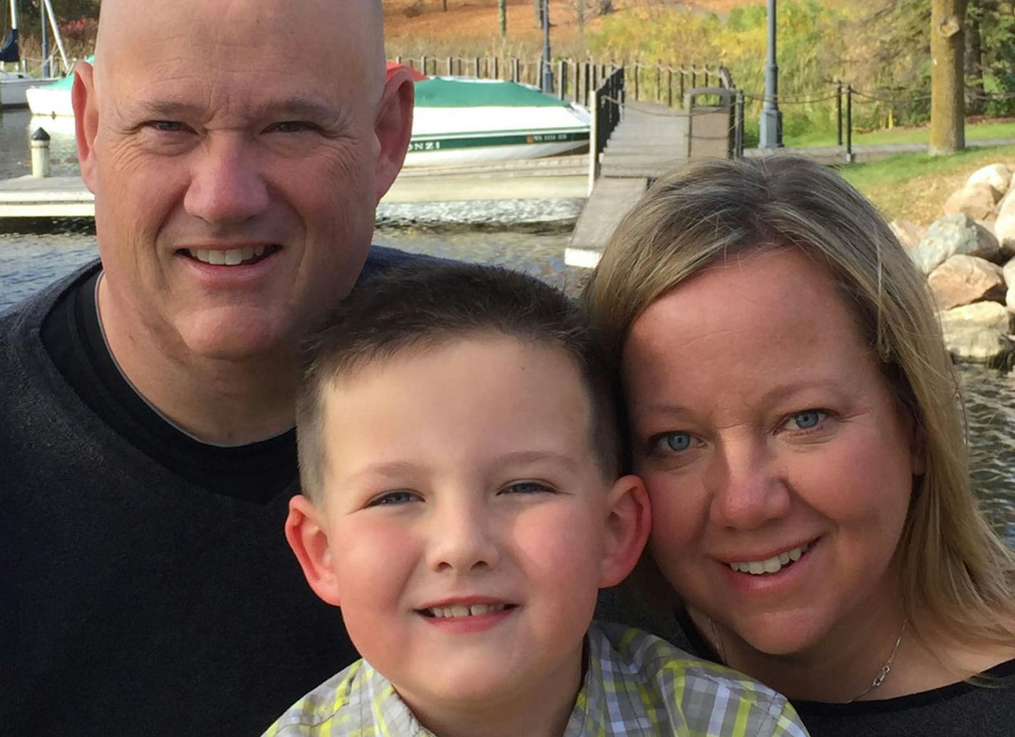 Officer Bill Mathews with wife Shawn and son Wyatt.