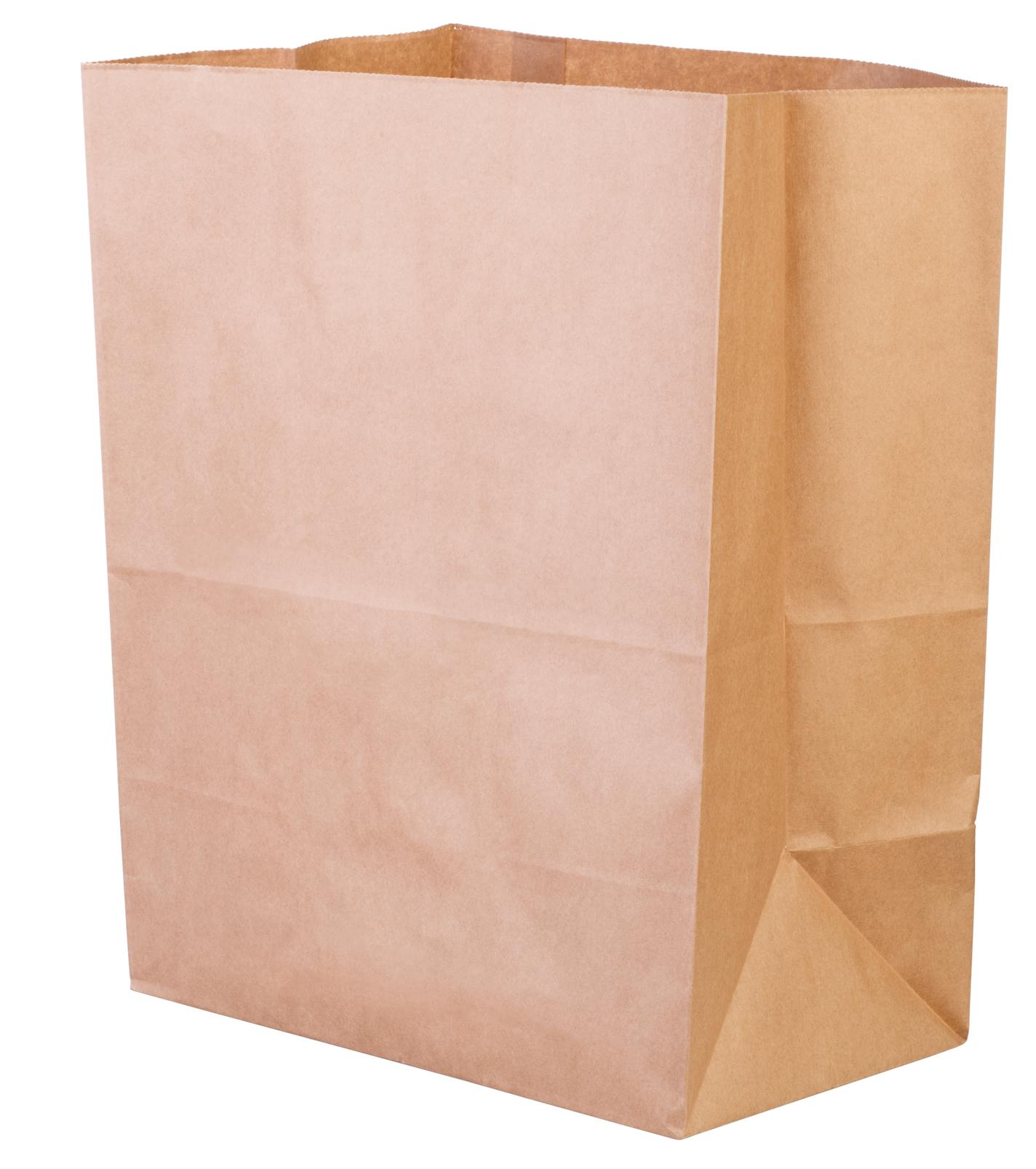 Brown paper bags isolated on white background