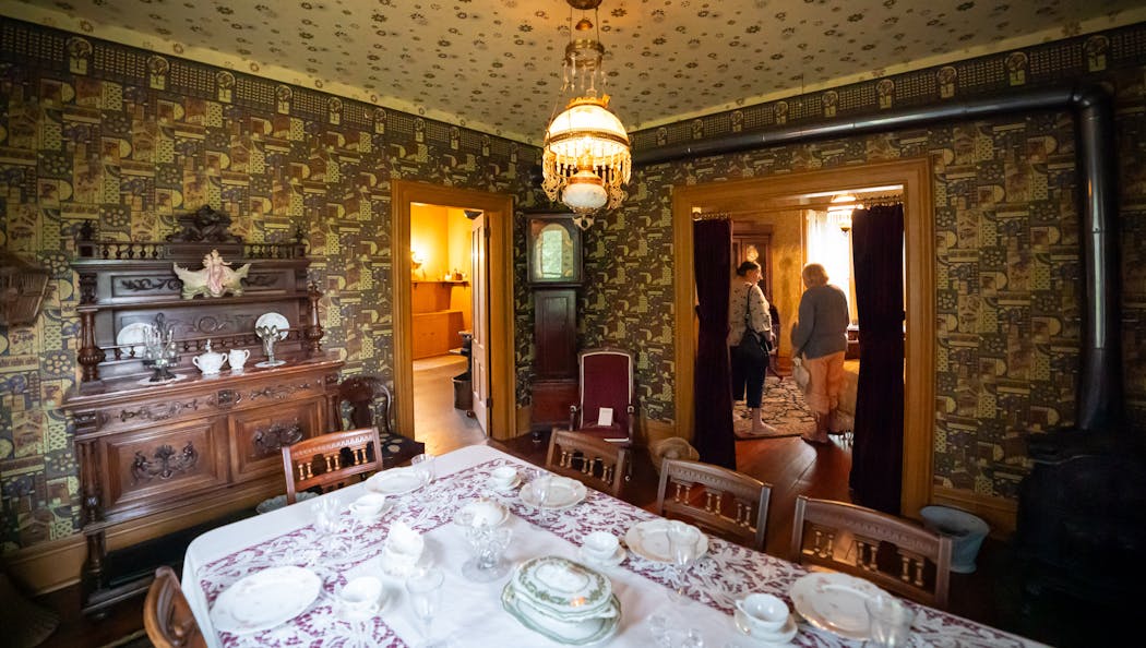 The historic Burwell House in Minnetonka hasn’t changed much in about 130 years. Here, the dining room looks into the main bedroom.