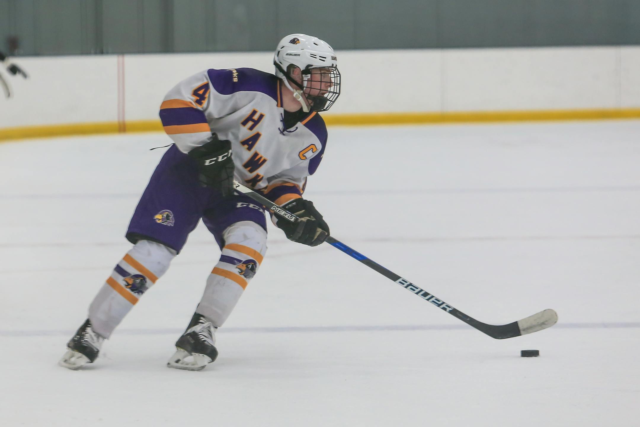 Mike Koster (#4), Chaska vs. Edina, Hockey For Life Classic, 12-29-18. Photo by Mark Hvidsten, SportsEngine