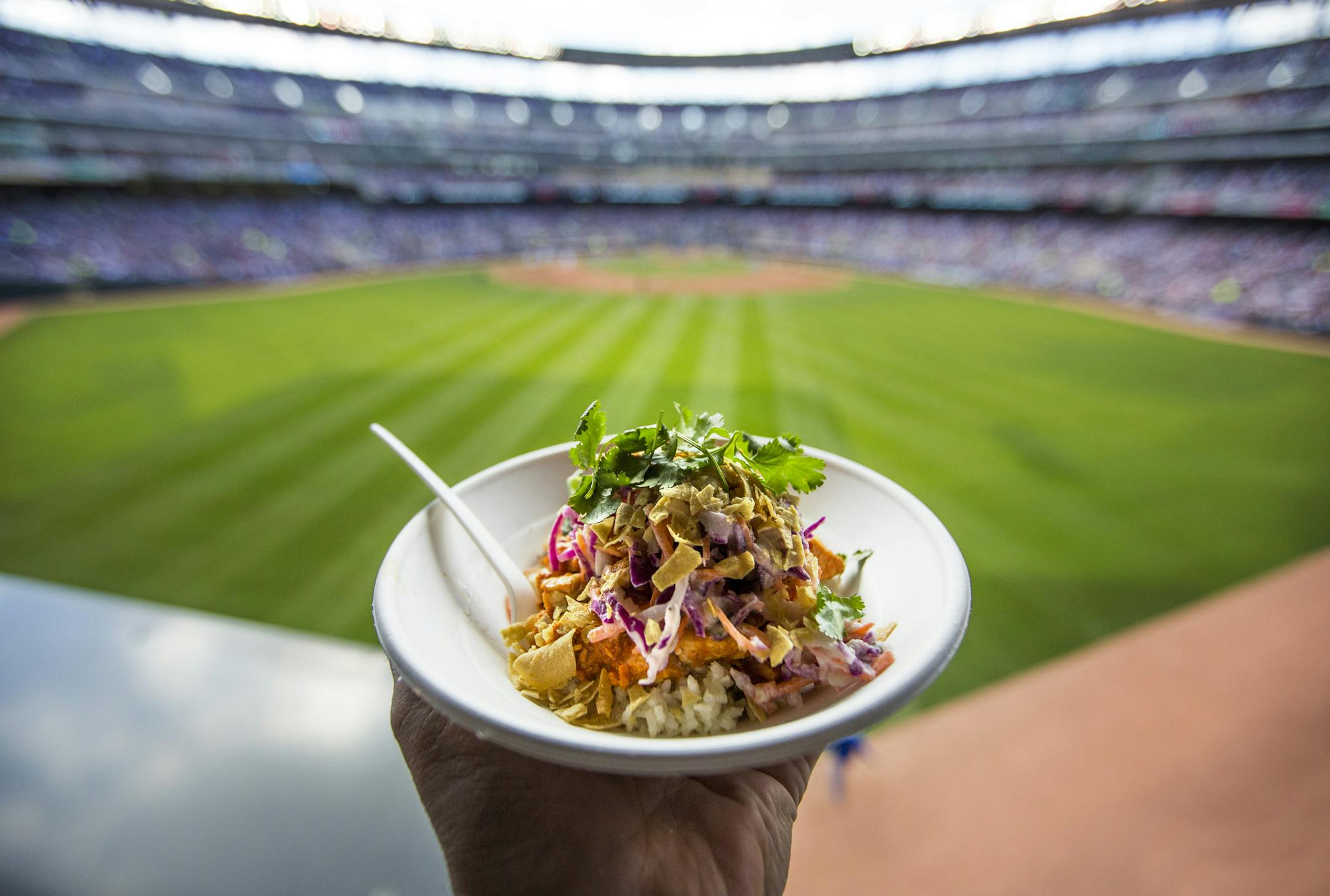 Minnesota Twins Home Opener. The Chicken Tikka rice bowl at Hot Indian Foods, section 120. Minneapolis, MN - 4/13/2015