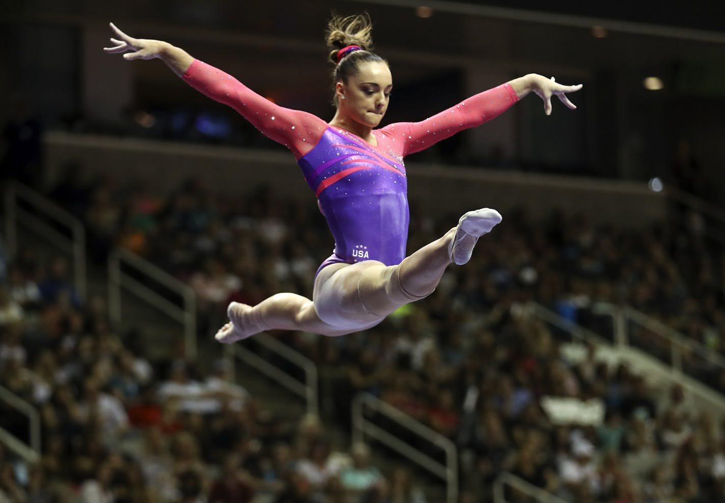 Day 1 - Minnesot's Maggie Nichols performes on the beam. ] 2016 U.S. Olympic Trials - Women's Gymnastics. brian.peterson@startribune.com San Jose, CA - 06/30/2016