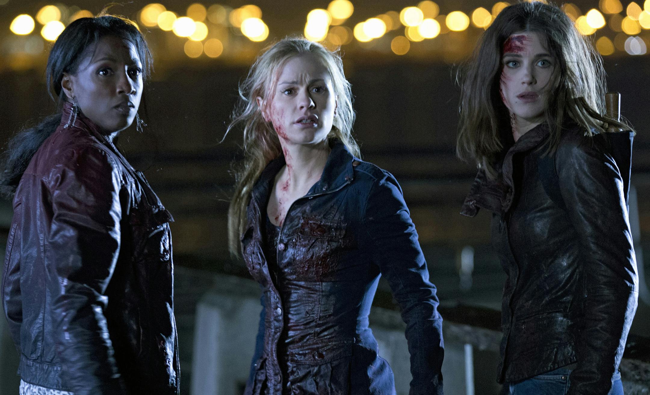 TRUE BLOOD episode 61 (season 6, episode 1): Rutina Wesley, Anna Paquin, Lucy Griffiths. photo: John P. Johnson