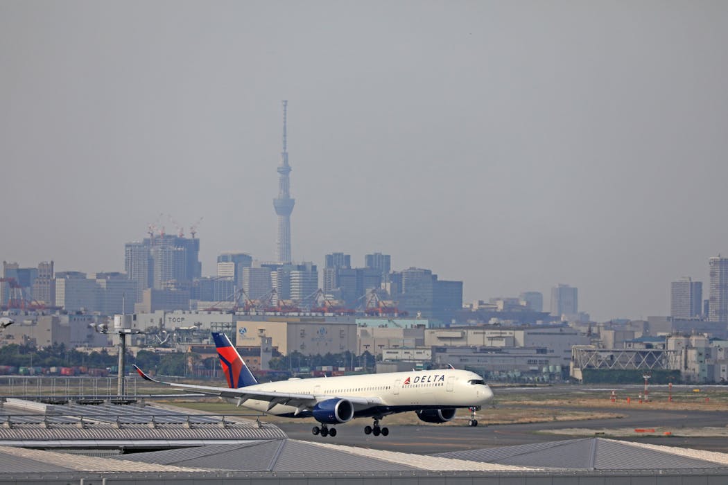 A Delta jet at Haneda Airport.