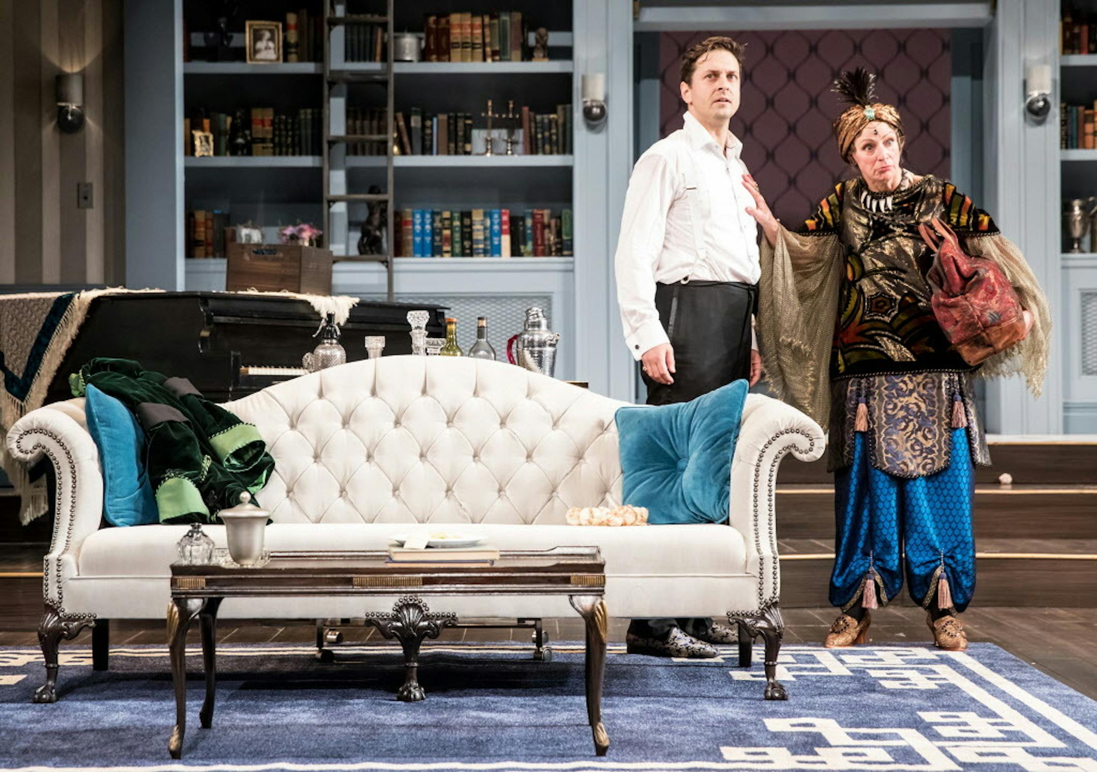 Quinn Mattfeld (Charels Condomine) and Sally Wingert (Madame Arcati) in the Guthrie Theater's production of "Blithe Spirit."