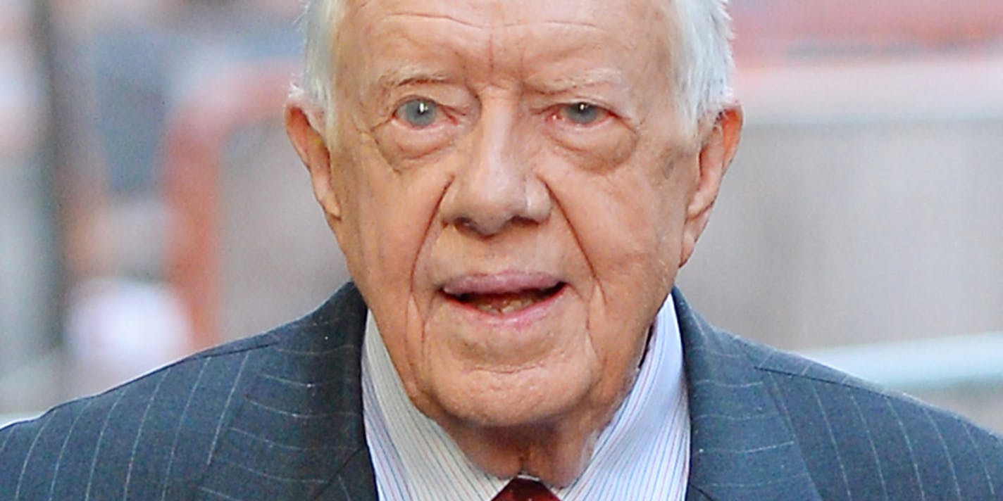 NEW YORK NY - NOVEMBER 05: Former President Jimmy Carter sighting on November 5, 2013 in New York City. (Photo by Josiah Kamau/BuzzFoto/FilmMagic)