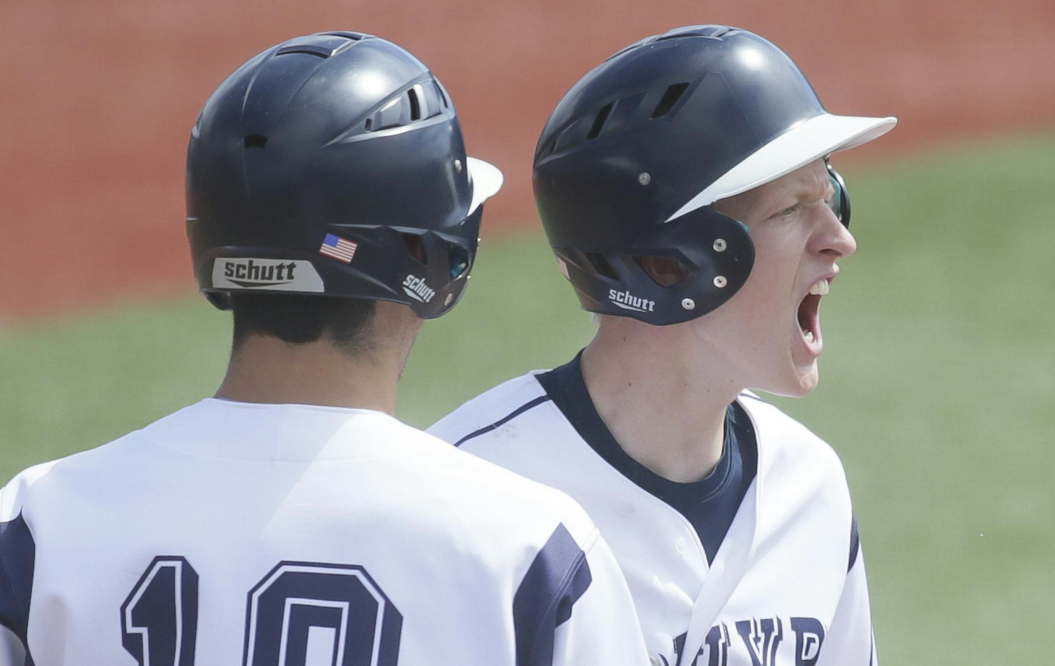 ] Timothy Nwachukwu • timothy.nwachukwu@startribune.com The Mahtomedi Zephyrs defeated the New Ulm Eagles 13-3 in five innings to advance to the semifinals of the 2016 MSHSL Section 3A baseball state tournament at Dick Siebert Field at the University of Minnesota in Minneapolis, Minnesota on Thursday, June 16, 2016. The Zephyrs will play their semifinal game on at Dick Siebert Field at the University of Minnesota at 12 p.m. on Friday, June 17, 2016.