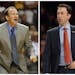 Former Gophers coaches Dan Monson, left, pictured in December 2005, and Richard Pitino, right, in December 2018, are both in the NCAA West grouping th
