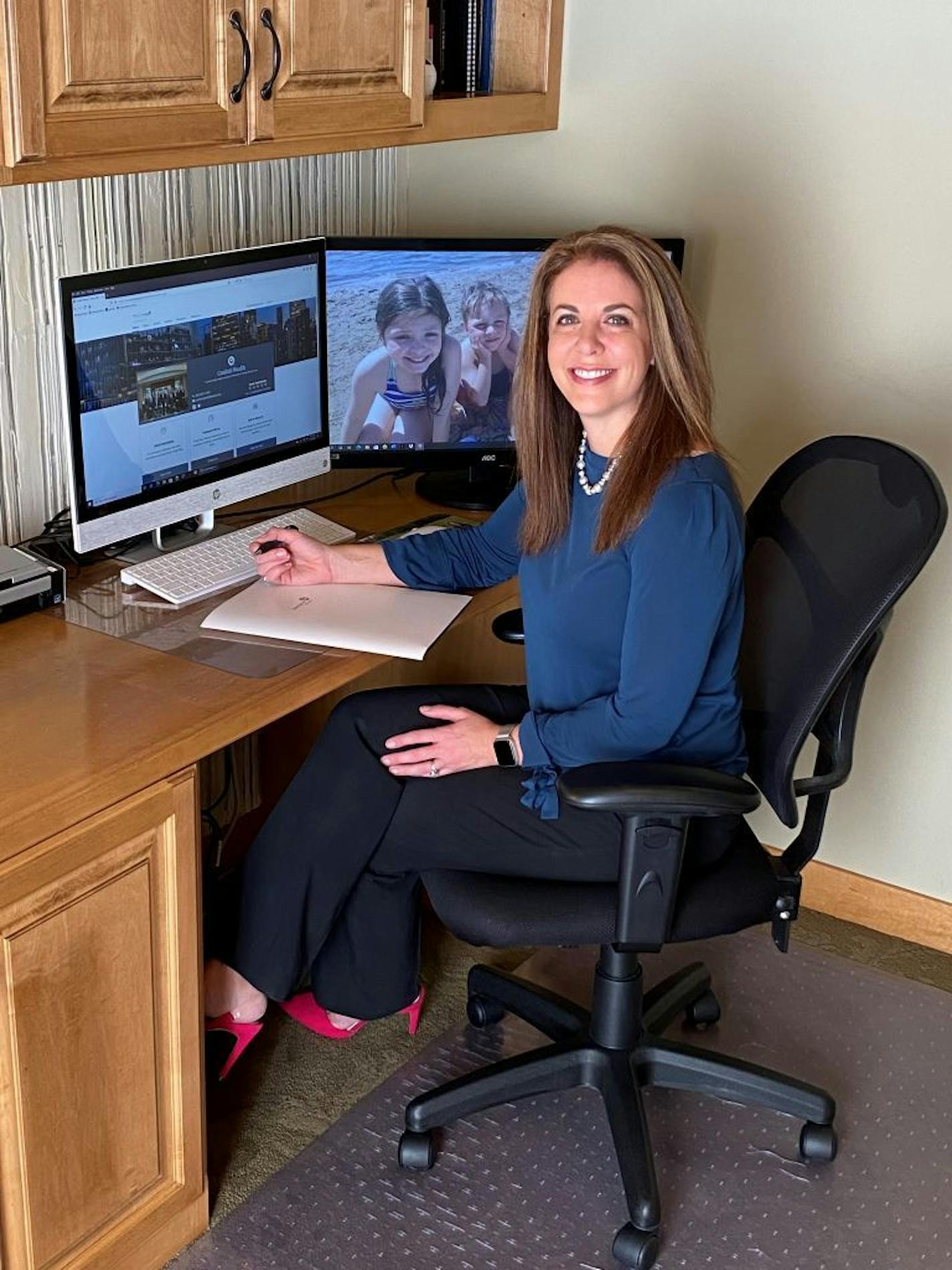 Michelle Young of Ameriprise in her home office.