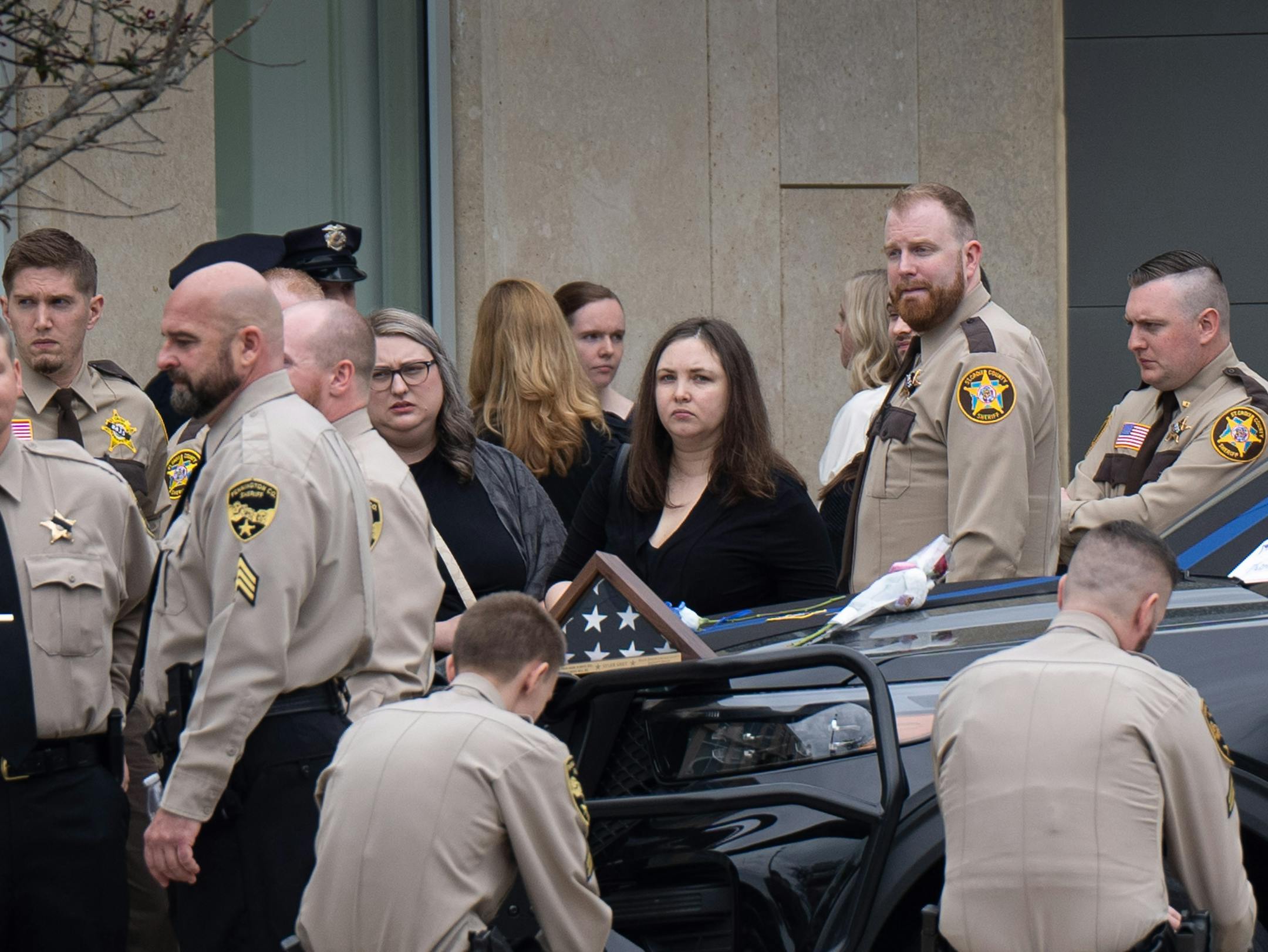 Hundreds of law enforcement officers from around the U.S. gathered for funeral services for St. Croix County Sheriff's Deputy Kaitie Leising on Friday, May 12, 2023, in Hudson, Wis.