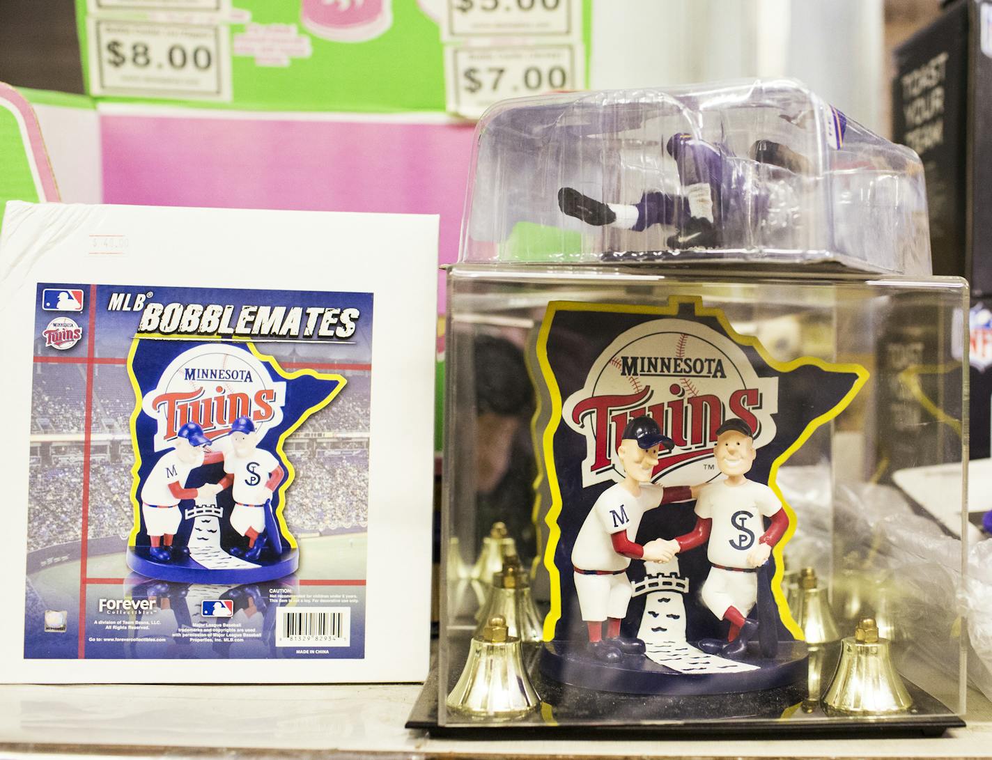 Merchandise ready to be packed at Dome Souvenirs in downtown Minneapolis on Friday, August 28, 2015. ] LEILA NAVIDI leila.navidi@startribune.com / BACKGROUND INFORMATION: Dome Souvenirs, the longtime sporting goods shop across from the former Metrodome, is moving to St. Louis Park.