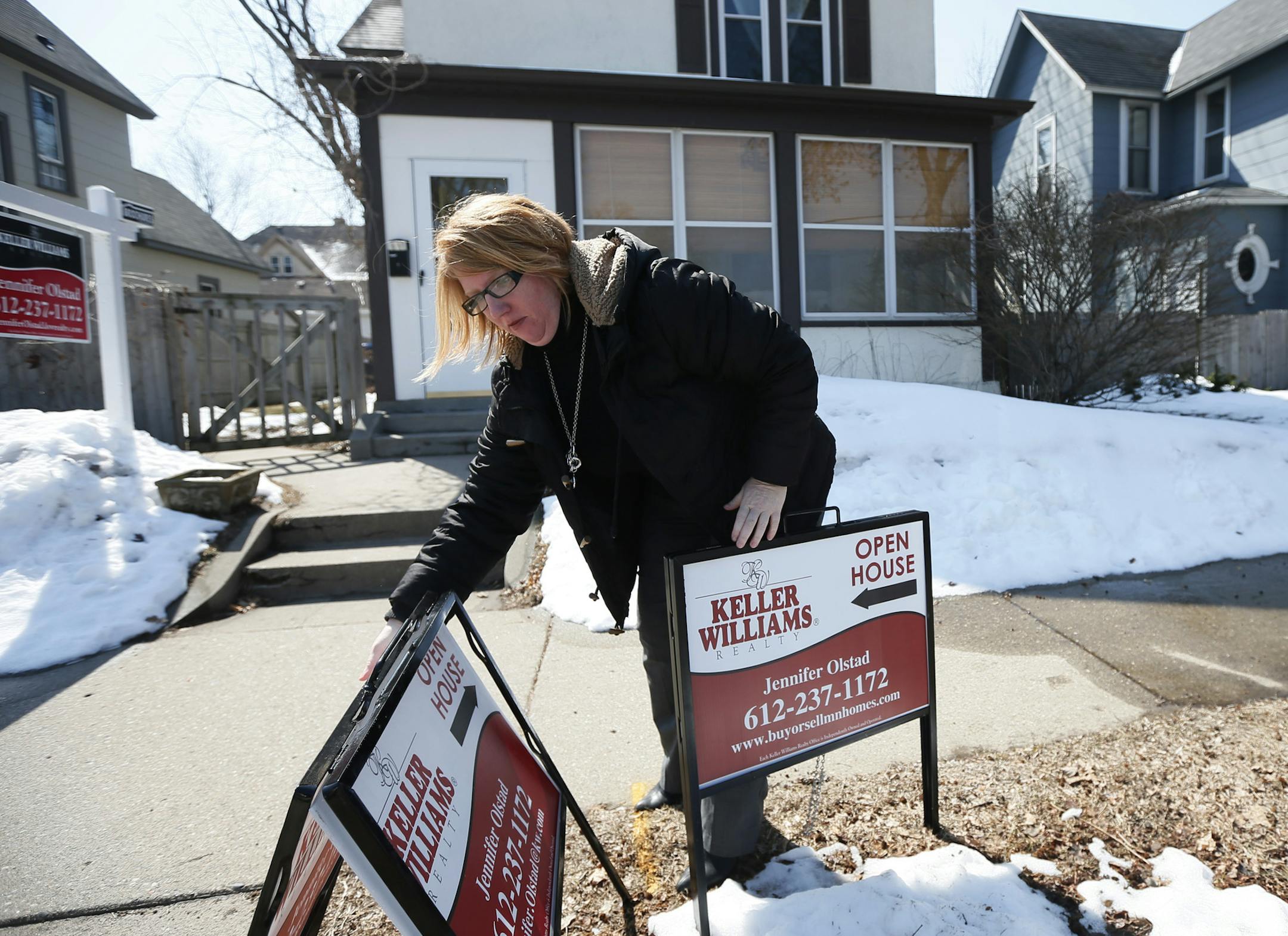Jennifer Olstad of Keller Williams is hosting an open house at a property in Northeast Minneapolis that has been a rental for several years.With prices up, the owner of that house decided that now was a good time to sell. Sunday April 6, 2014 in Minneapolis , MN. ]JERRY HOLT jerry.holt@startribune.com