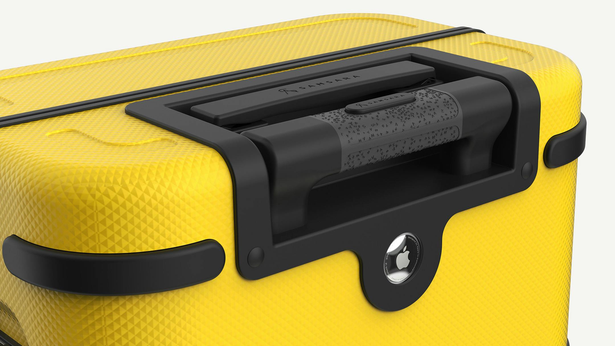 The Samsara Tag Smart AirTag luggage comes with an Apple AirTag so you can keep tabs on your bag's location. (Samsara Luggage Inc./TNS) ORG XMIT: 53632222W