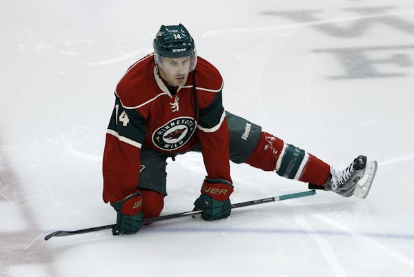 Wild right winger Justin Fontaine scored his first NHL goal on Saturday against Dallas.