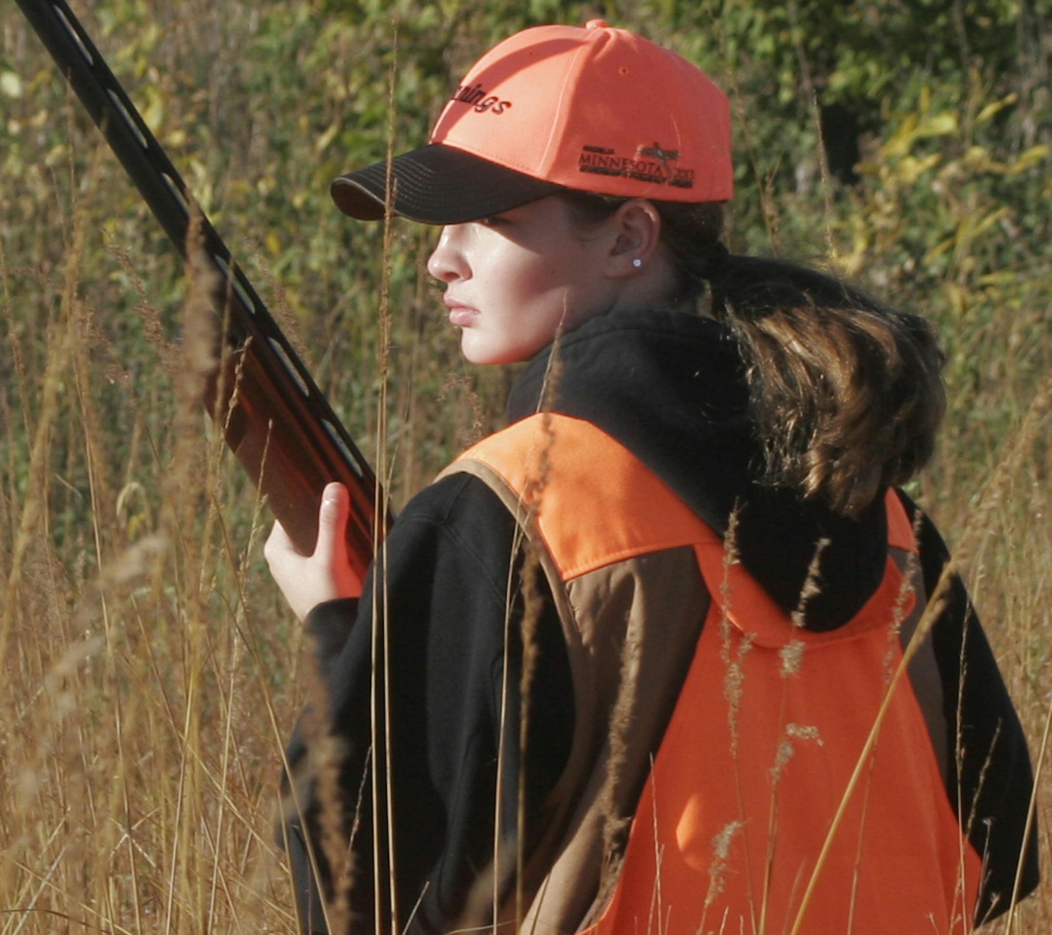 Stephanie Lohse, 14, of Lester Prairie, hunted pheasants Saturday at the Governor's Pheasant Opener near Madeila, Minn. The pheasant population in Minnesota was down in 2013, and so, too, was the number of pheasant hunters. ORG XMIT: MIN1310150917596440