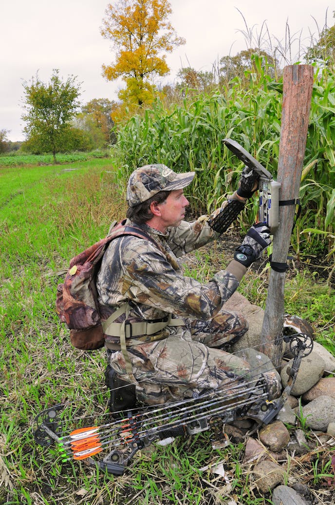 If there are no trees available on which to place a trail camera, adding a fence post in a strategic location will allow you to get trail camera pictures that you otherwise would not be able to.