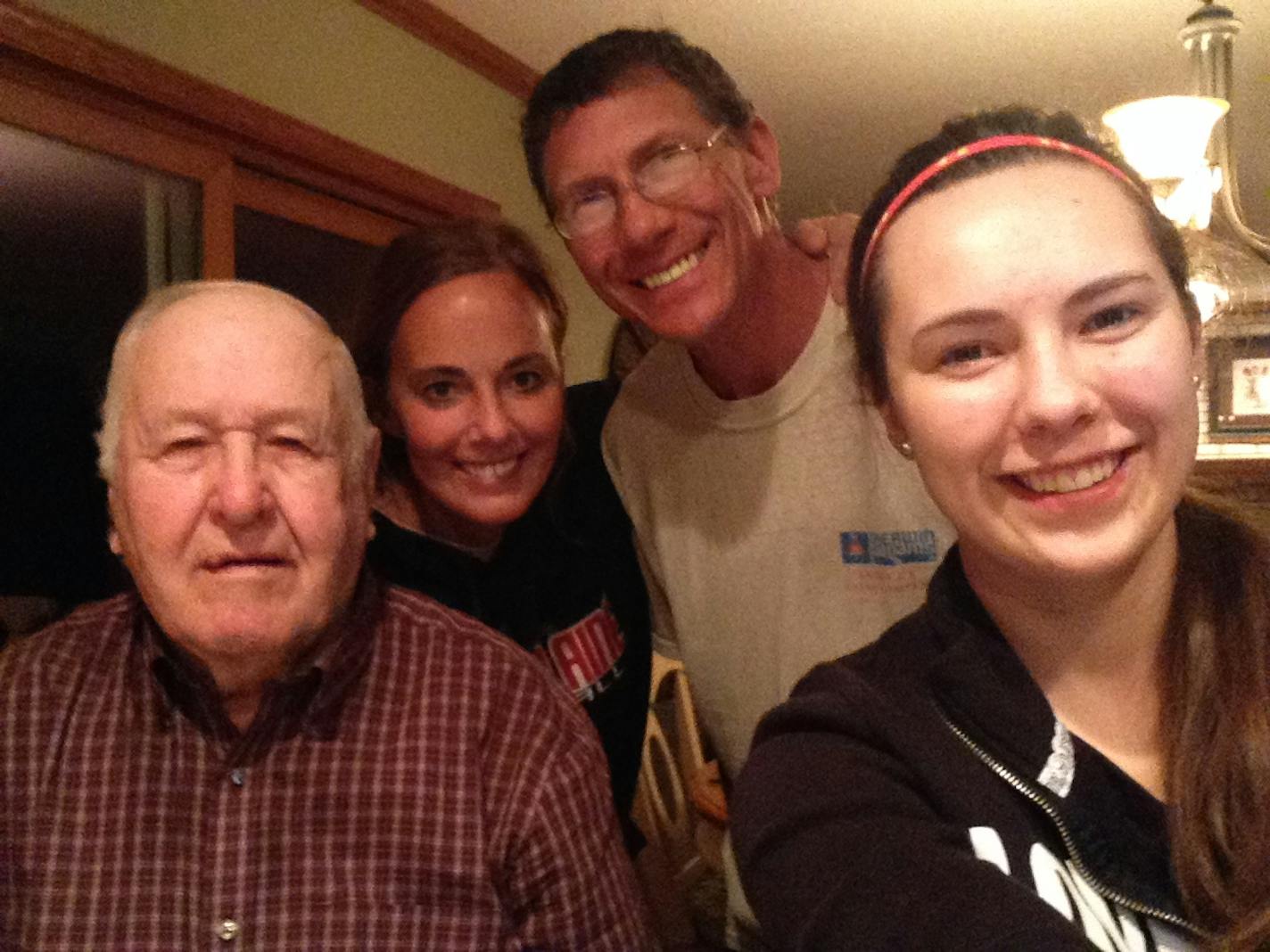 From left, Earl Olander and the Boecker family, Maria, Bill and Tatiana.