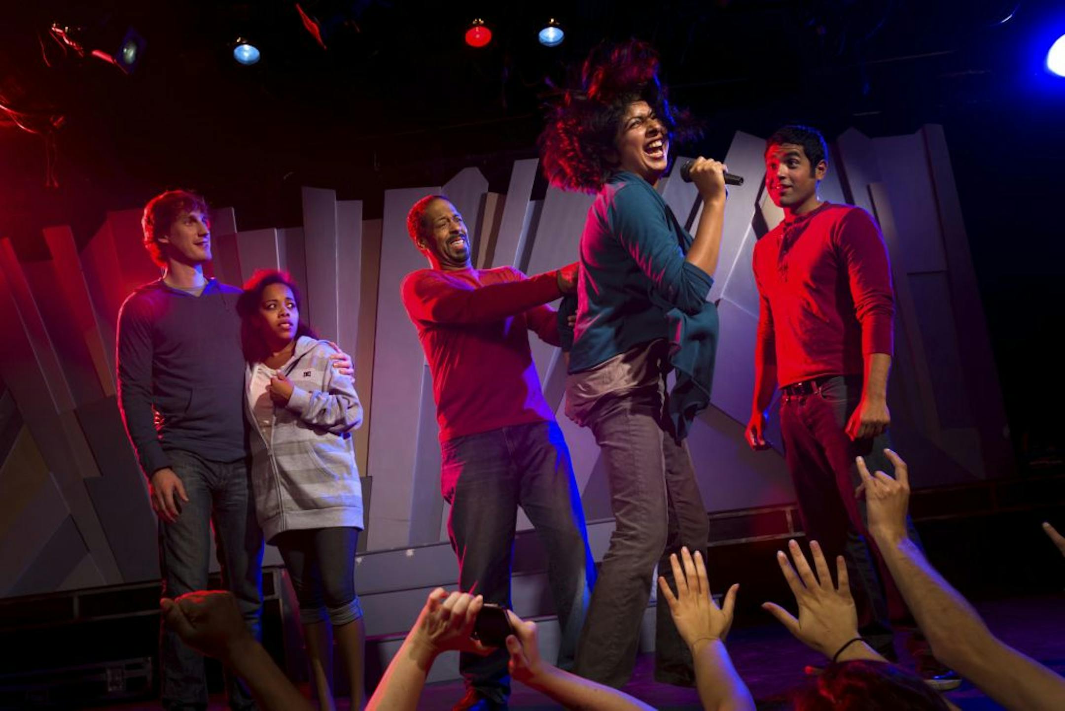 Tom Reed, Brittany Bradford, Thomas Jones II, Aditi Kapil and Ricardo Vázquez in "Next to Normal" at Mixed Blood Theatre.
Photo by Rich Ryan.