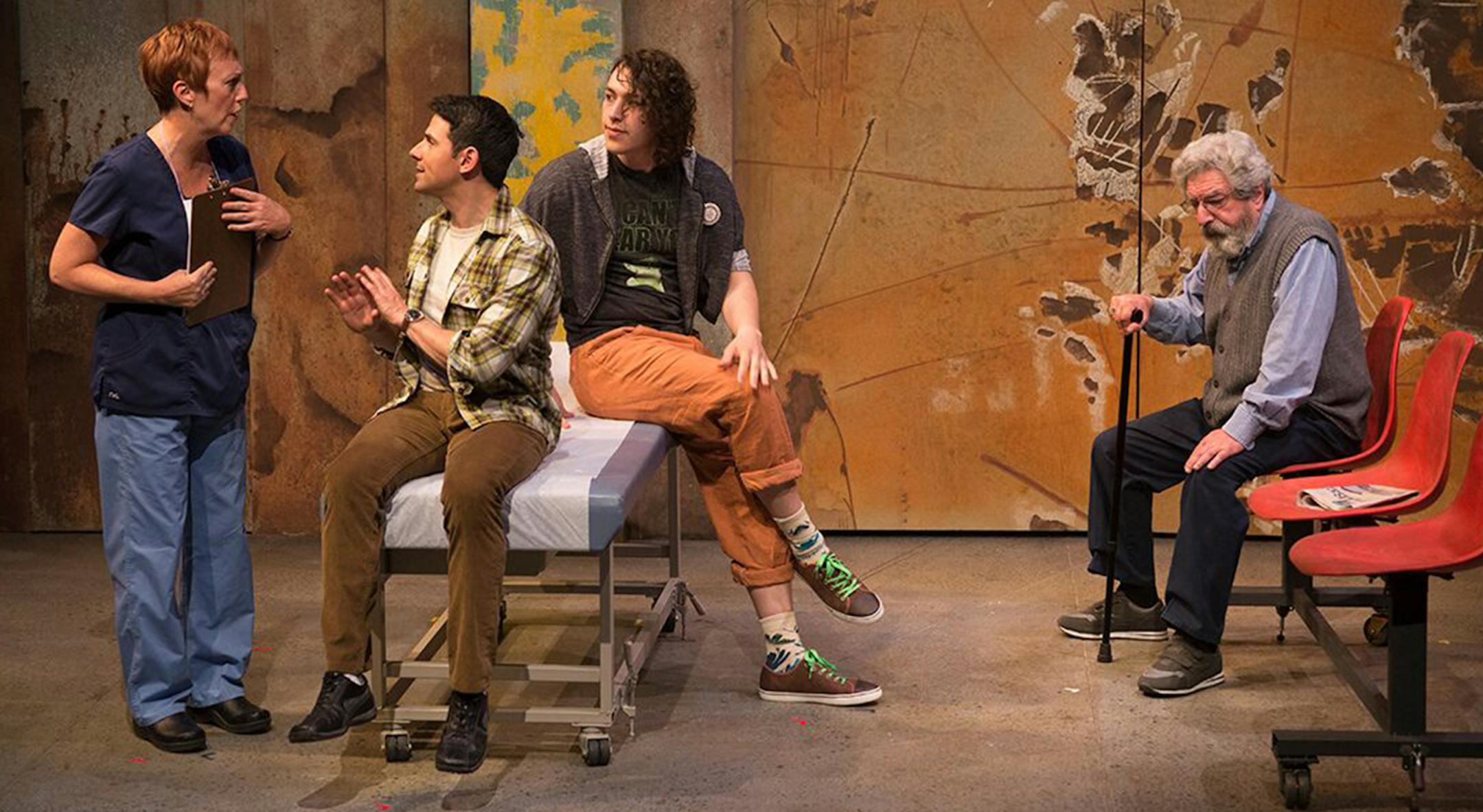 From left, Patty Mathews, Sasha Andreev, Maxwell Collyard and Michael Tezla in “Sons of the Prophet” at Park Square.