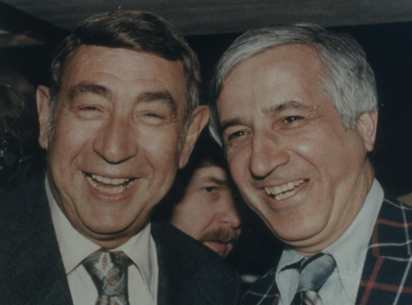 LEFT TO RIGHT: Longtime sports broadcaster Howard Cosell, and longtime Star Tribune sports columnist Sid Hartman. Photo courtesy of Sid Hartman.