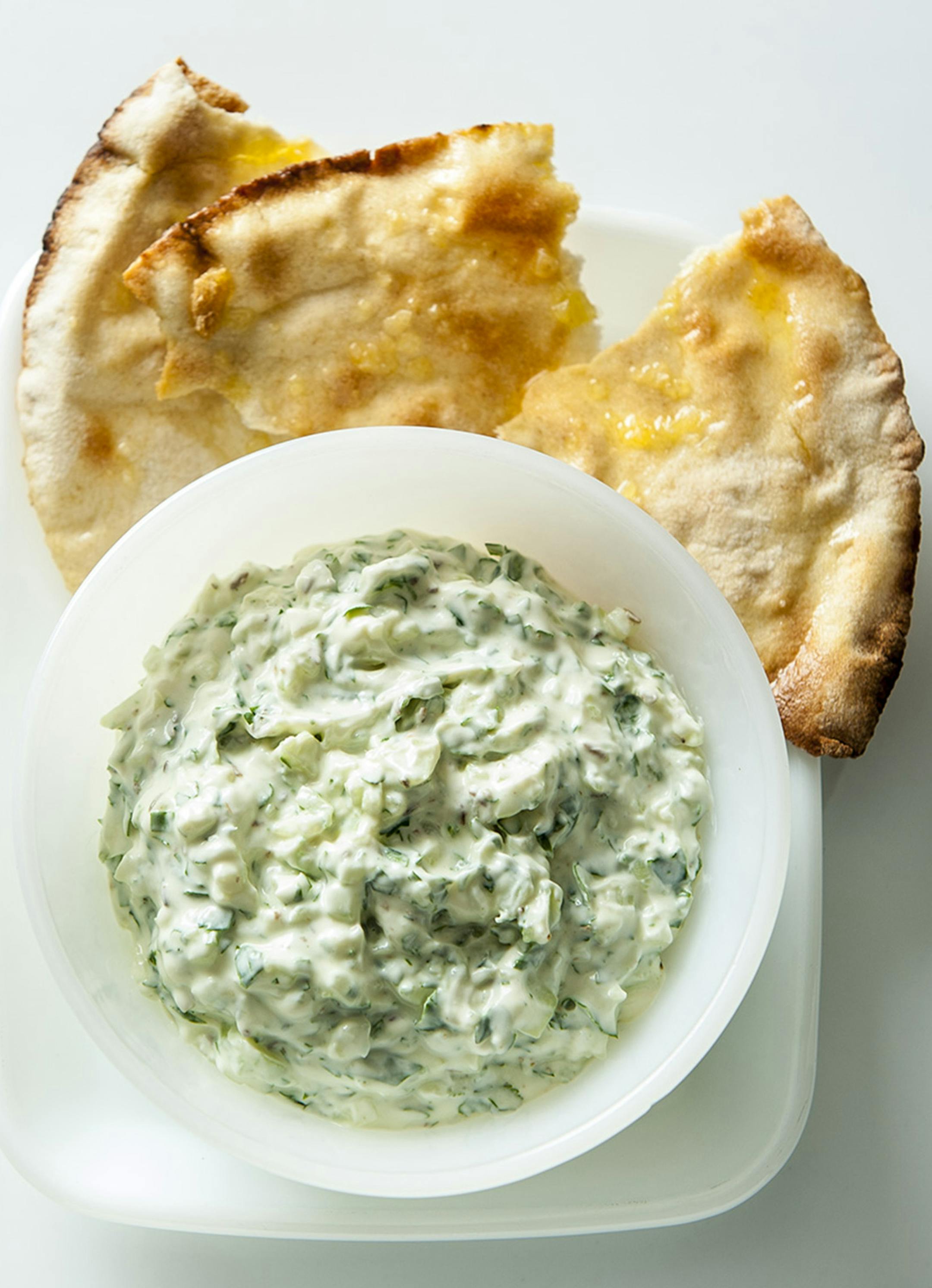Greek cucumber-yogurt sauce.