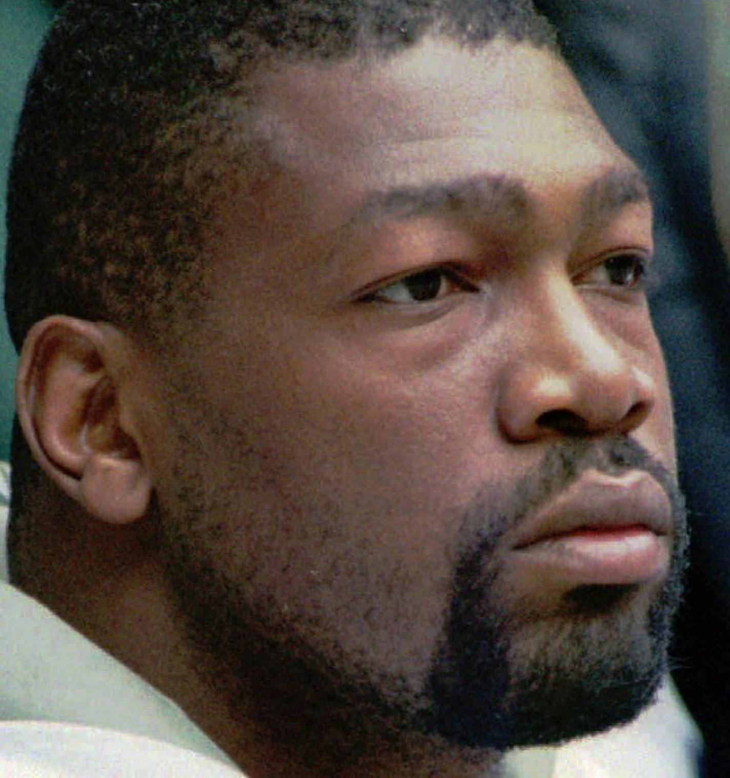 FILE - In this 1994 file photo, Charles Haley, watches on the sidelines during an NFL football game in Irving, Texas. Junior Seau, Jerome Bettis, Tim Brown, Charles Haley and Will Shields were elected Saturday, Jan. 31, 2015 to the Pro Football Hall of Fame. (AP Photo/Glenn James, File)