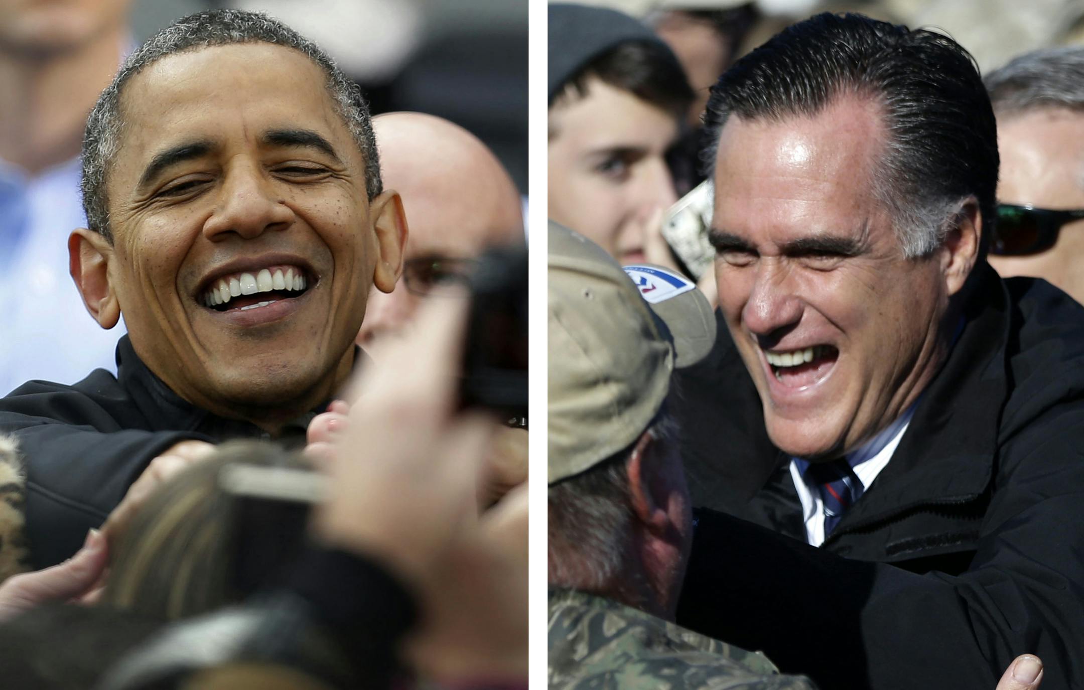 President Obama, left, and Mitt Romney