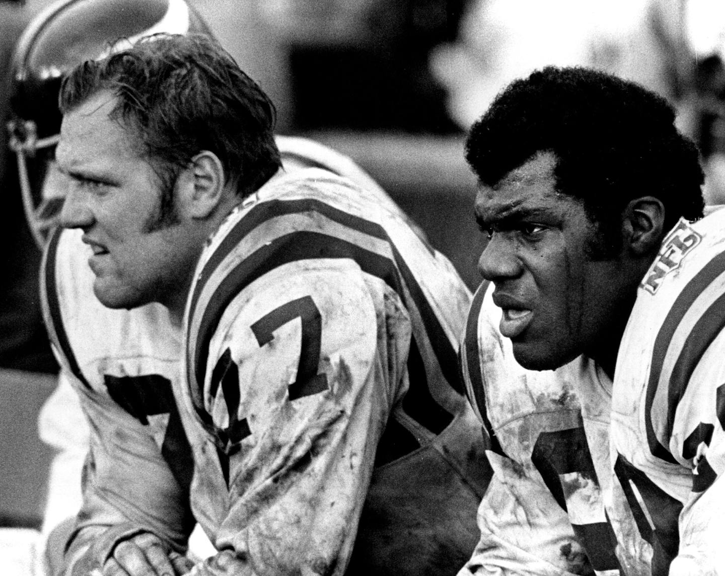 January 19, 1992 Gary Larsen and Alan Page played in an age of durability and weren't afraid to get down and dirty. The faces of the Minnesota Vikings told the story Sunday as they were beaten by Kansas City 23-7 in the Super Bowl Clockwisee, from top, Gary Larsen and Alan Page awaited chance to return, Milt Sunde wore pained expression, Clinton Jones pondered, Wally Hilgenberg shouted advice and Jim Marshall worried. January 13, 1970 January 12, 1970 John Croft, Minneapolis Star Tribune