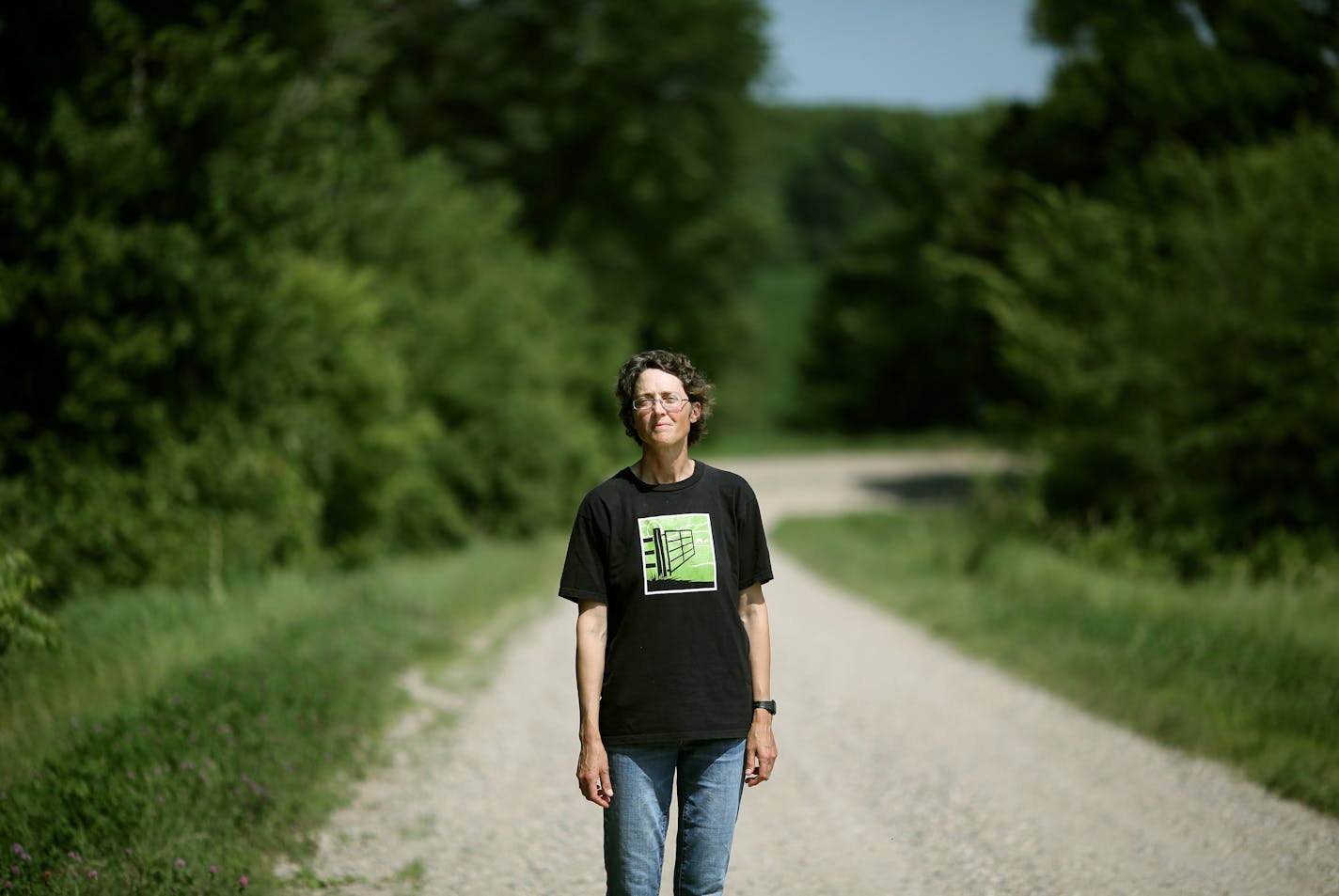 Heidi Morlock posed for a portrait on farm in Jordan Sunday July 12, 2015 in Jordan, MN. ] Scott County has posed a new road that would run through her property. Jerry Holt/ Jerry.Holt@Startribune.com