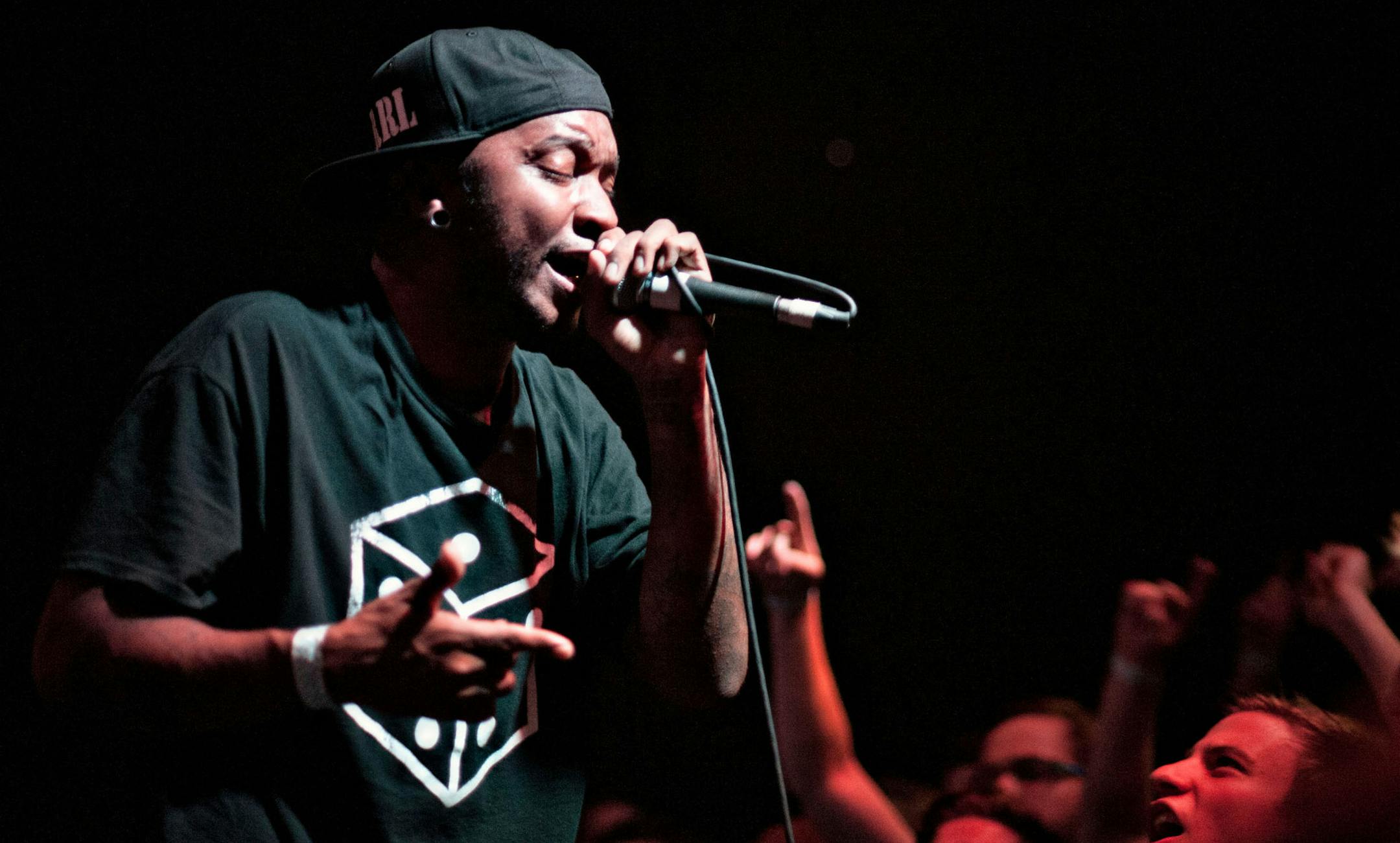 P.O.S. performs with Four Fists (Astronautalis and P.O.S.) at the Triple Rock Social Club on Oct. 8, 2013. Photo by Leslie Plesser.