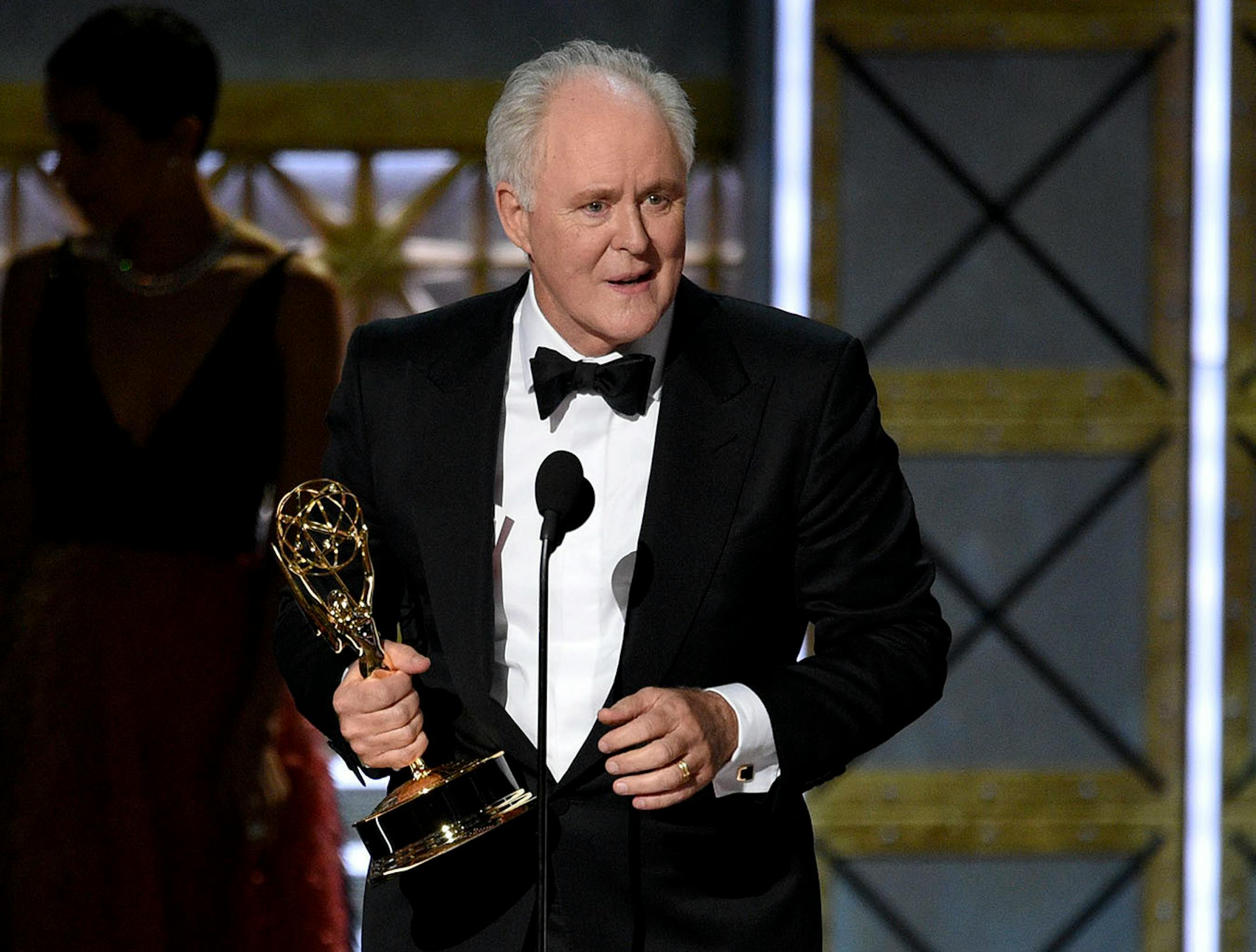 John Lithgow accepts the award for outstanding supporting actor in a drama series for "The Crown" at the 69th Primetime Emmy Awards on Sunday, Sept. 17, 2017, at the Microsoft Theater in Los Angeles.