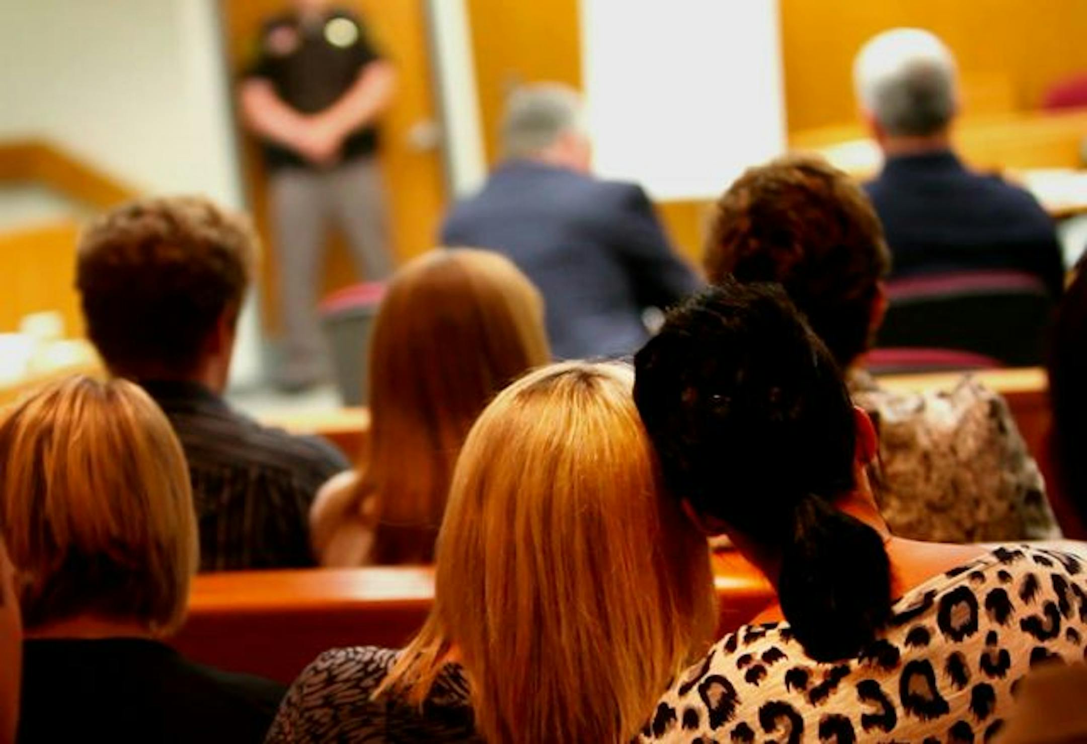 Kelly Dahm's friends listened Monday in the St. Croix County Courtroom in Hudson, Wis., during the hearing for Christopher Ledesma, of Woodbury, who pleaded guilty to the second-degree murder of the Maplewood woman last fall. He was sentenced to 35 years in prison.