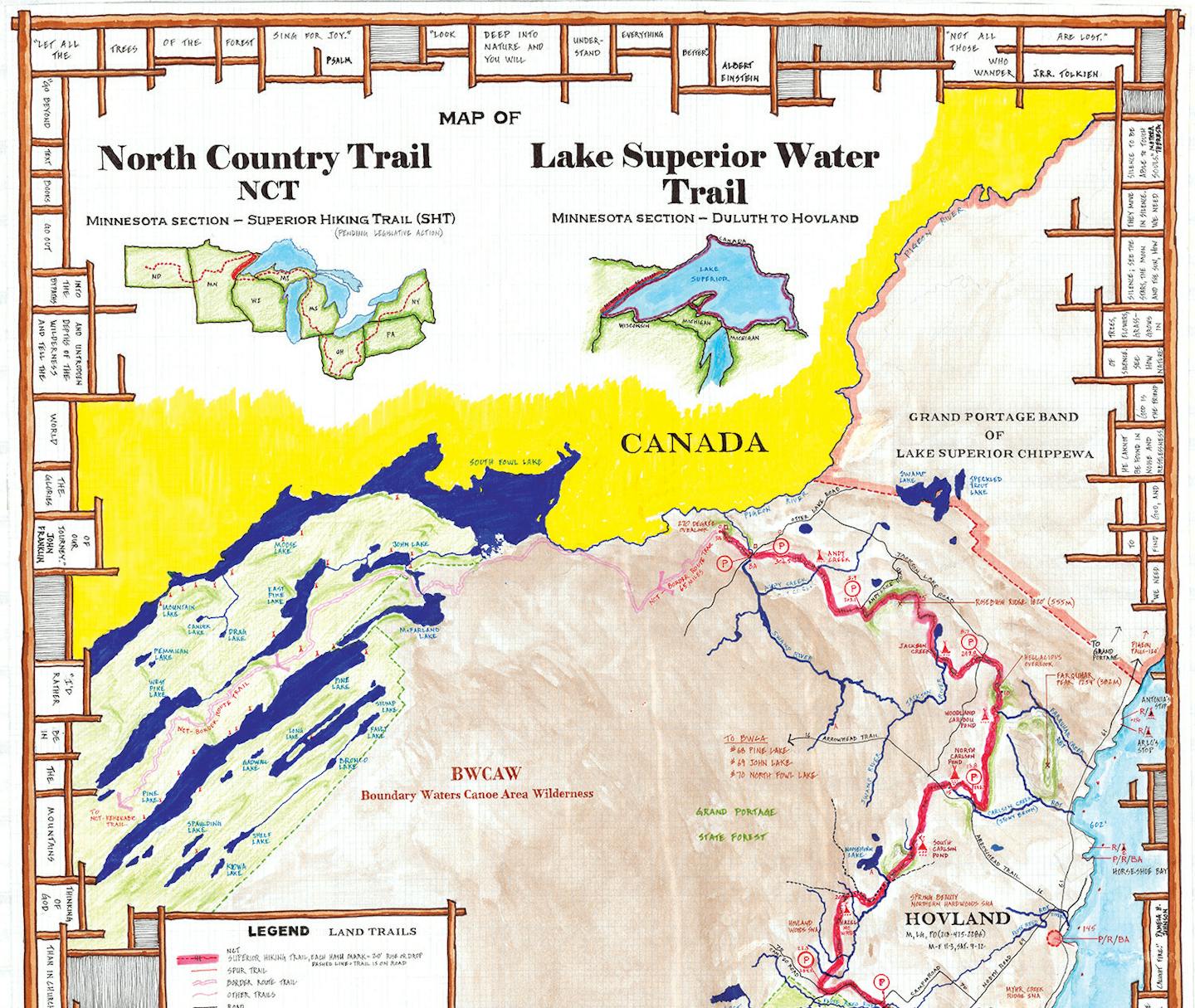 Superior hiking trail outlet map