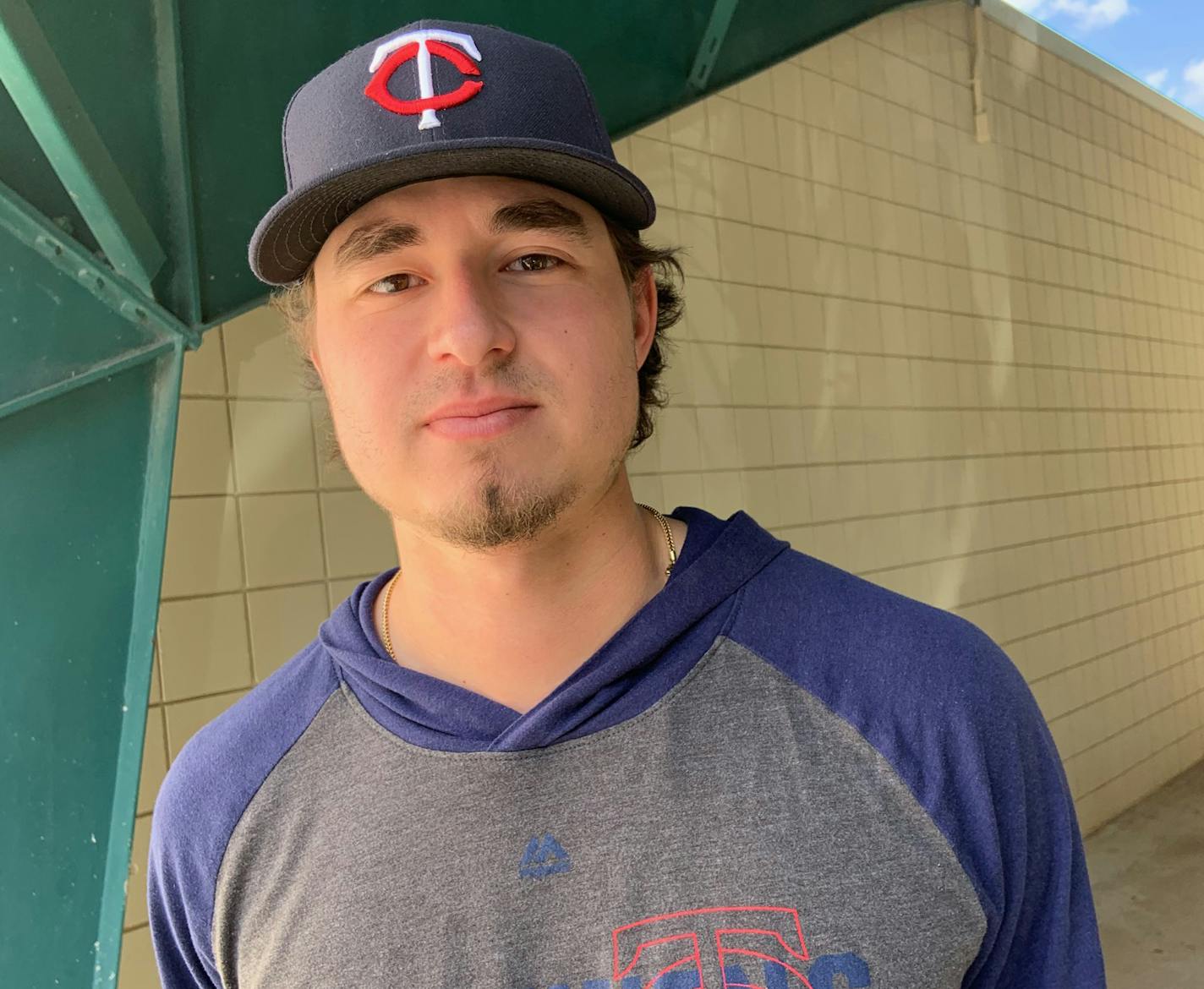 Twins prospect Jordan Balazovic in Fort Myers, Fla., in February 2020. (Patrick Reusse photo)